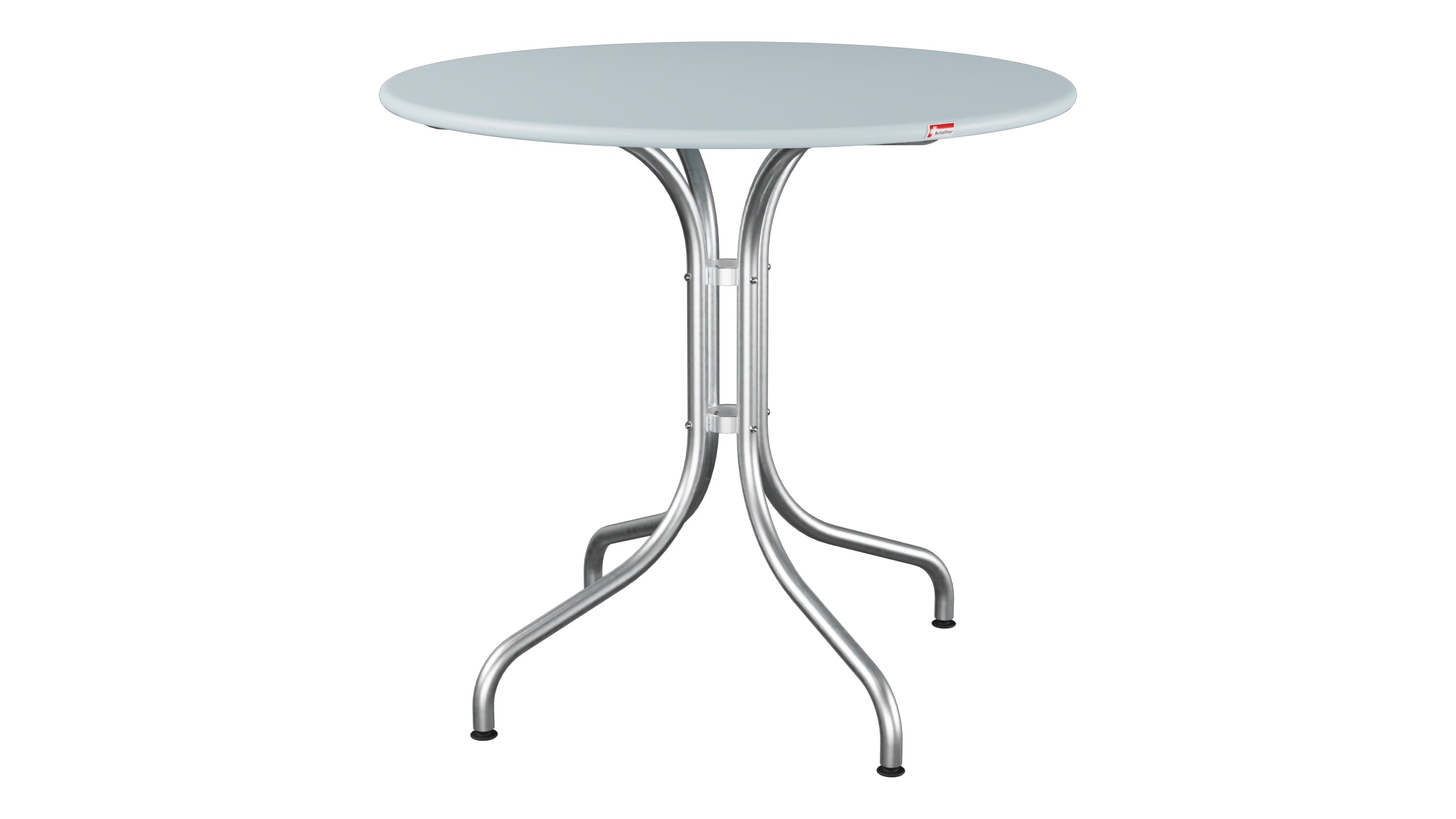 St. Moritz Metall-Gartentisch ø80 in Pastellblau präsentiert im Onlineshop von KAQTU Design AG. Gartentisch ist von Schaffner