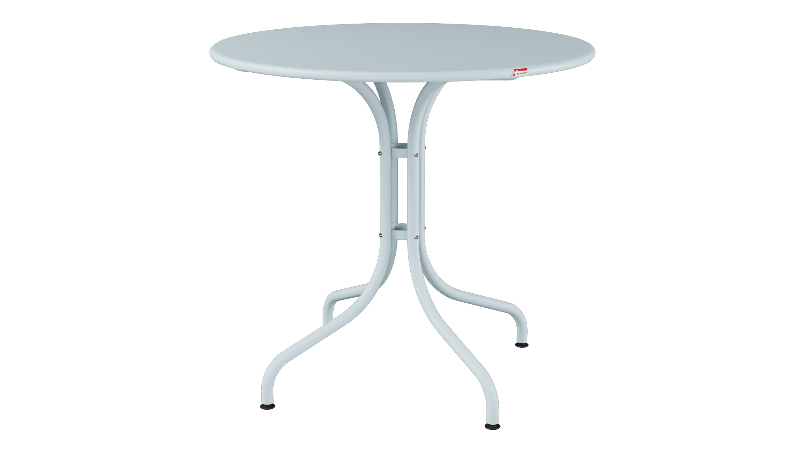 St. Moritz Metall-Gartentisch ø80 in Pastellblau präsentiert im Onlineshop von KAQTU Design AG. Gartentisch ist von Schaffner