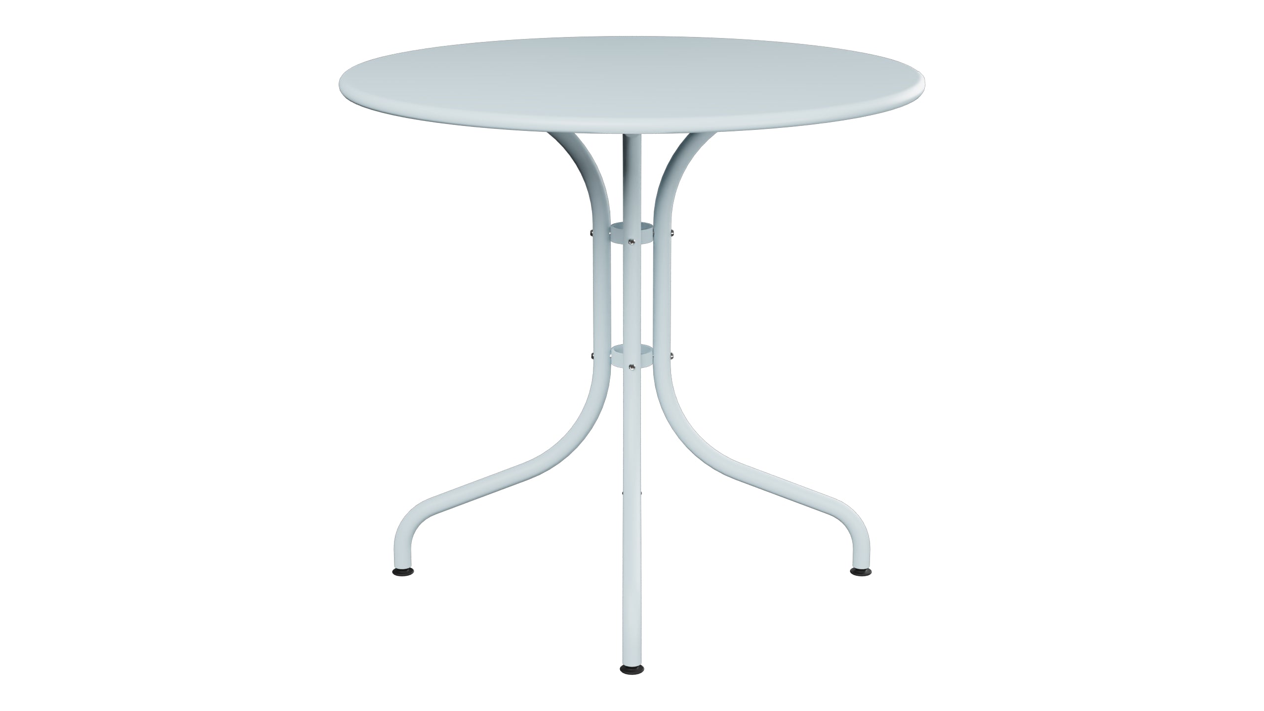 St. Moritz Metall-Gartentisch ø80 in Pastellblau präsentiert im Onlineshop von KAQTU Design AG. Gartentisch ist von Schaffner