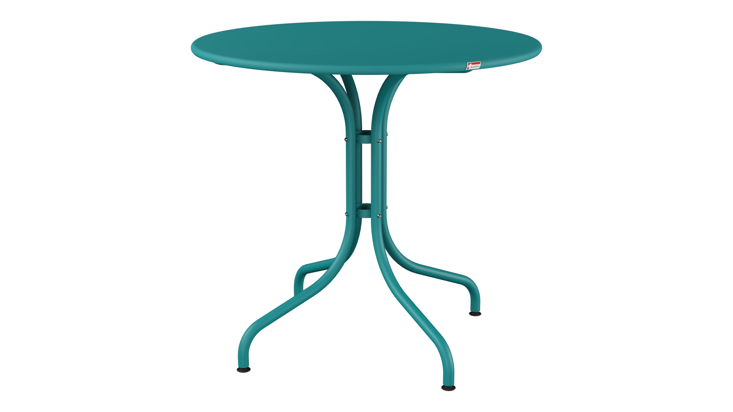 St. Moritz Metall-Gartentisch ø80 in Kaliblau präsentiert im Onlineshop von KAQTU Design AG. Gartentisch ist von Schaffner
