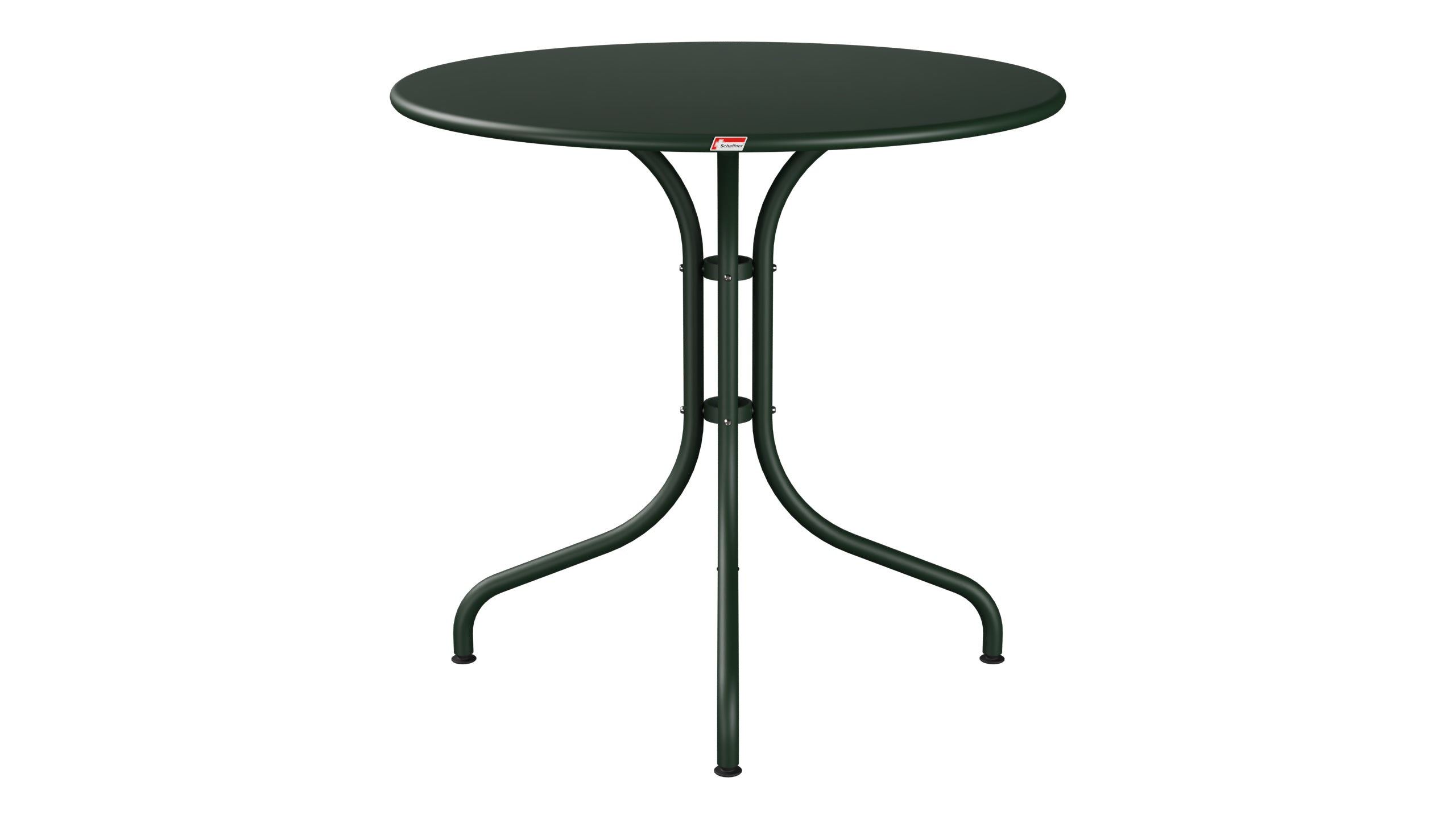 St. Moritz Metall-Gartentisch ø80 in Tannengrün präsentiert im Onlineshop von KAQTU Design AG. Gartentisch ist von Schaffner