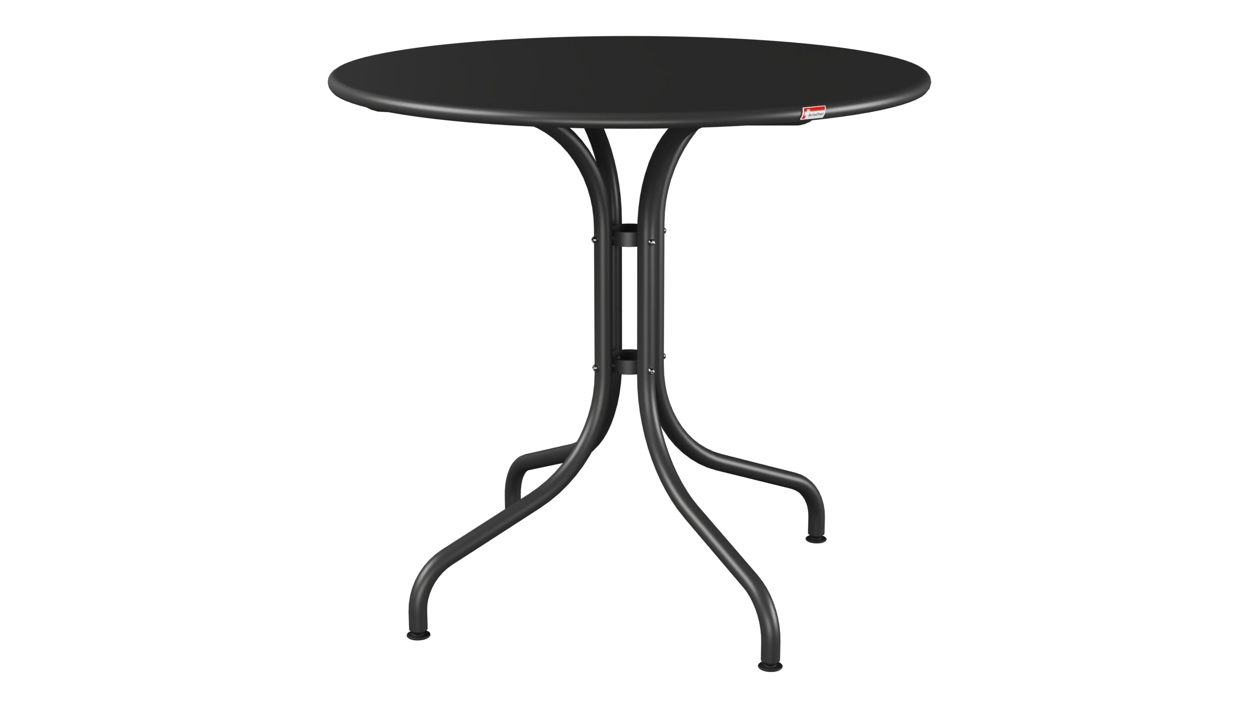 St. Moritz Metall-Gartentisch ø80 in Anthrazit präsentiert im Onlineshop von KAQTU Design AG. Gartentisch ist von Schaffner