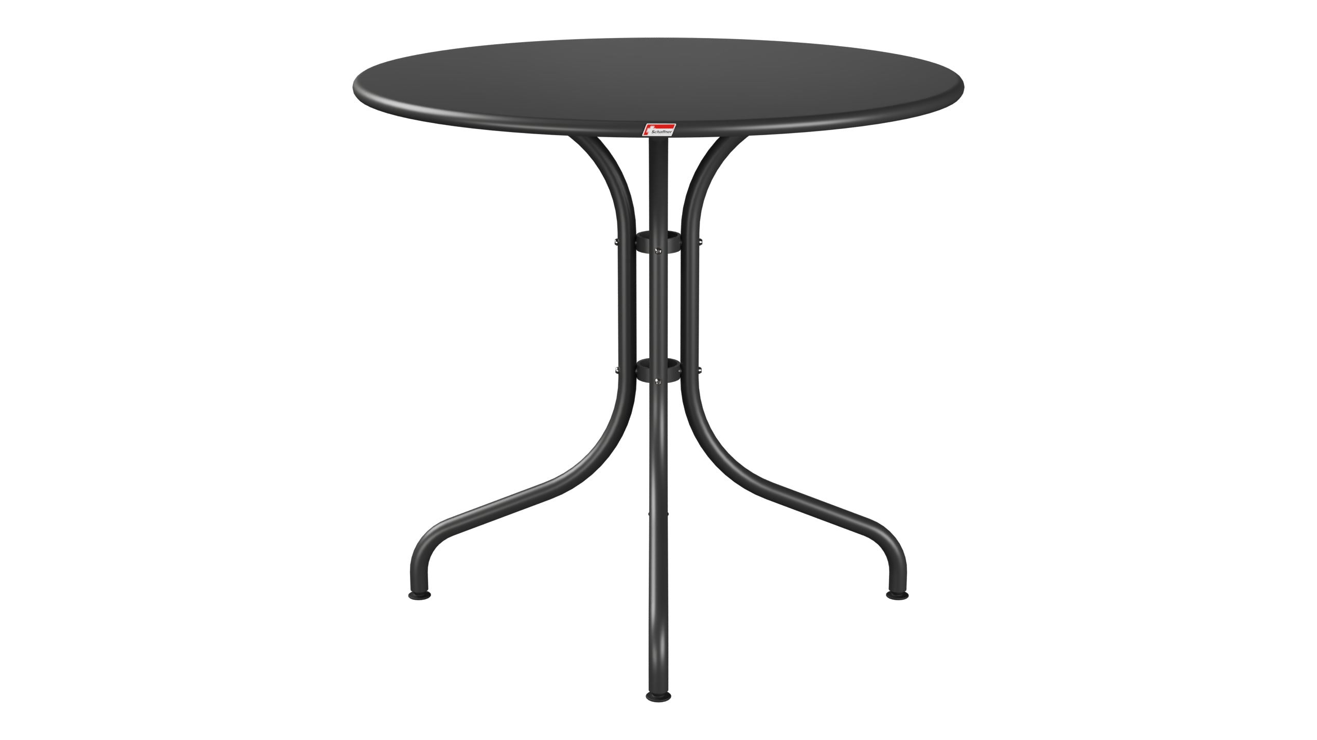 St. Moritz Metall-Gartentisch ø80 in Anthrazit präsentiert im Onlineshop von KAQTU Design AG. Gartentisch ist von Schaffner