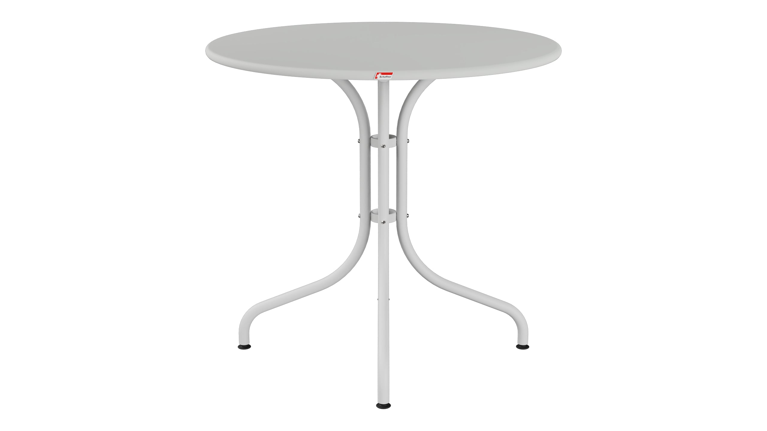 St. Moritz Metall-Gartentisch ø80 in Alusilber präsentiert im Onlineshop von KAQTU Design AG. Gartentisch ist von Schaffner
