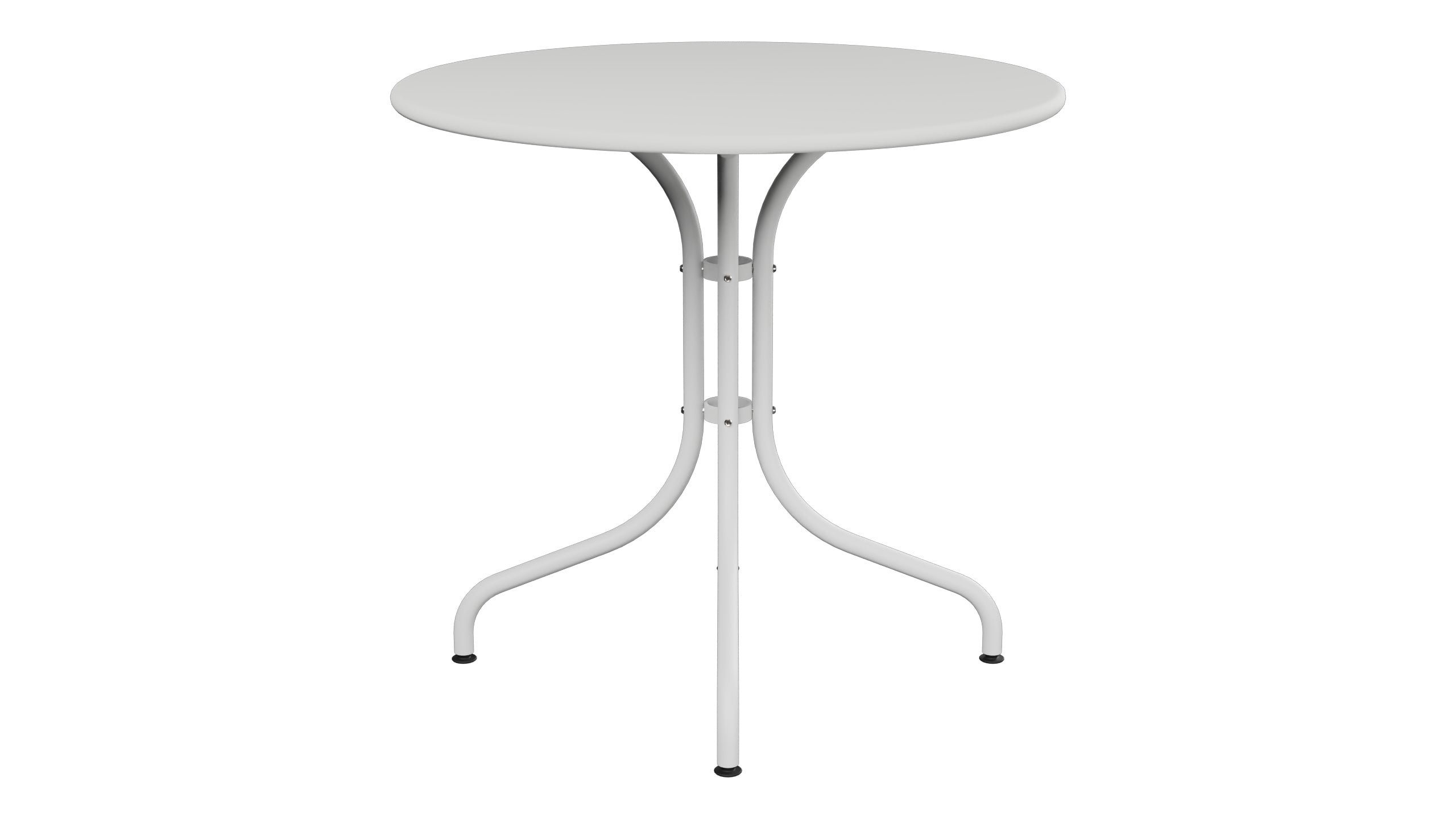 St. Moritz Metall-Gartentisch ø80 in Alusilber präsentiert im Onlineshop von KAQTU Design AG. Gartentisch ist von Schaffner