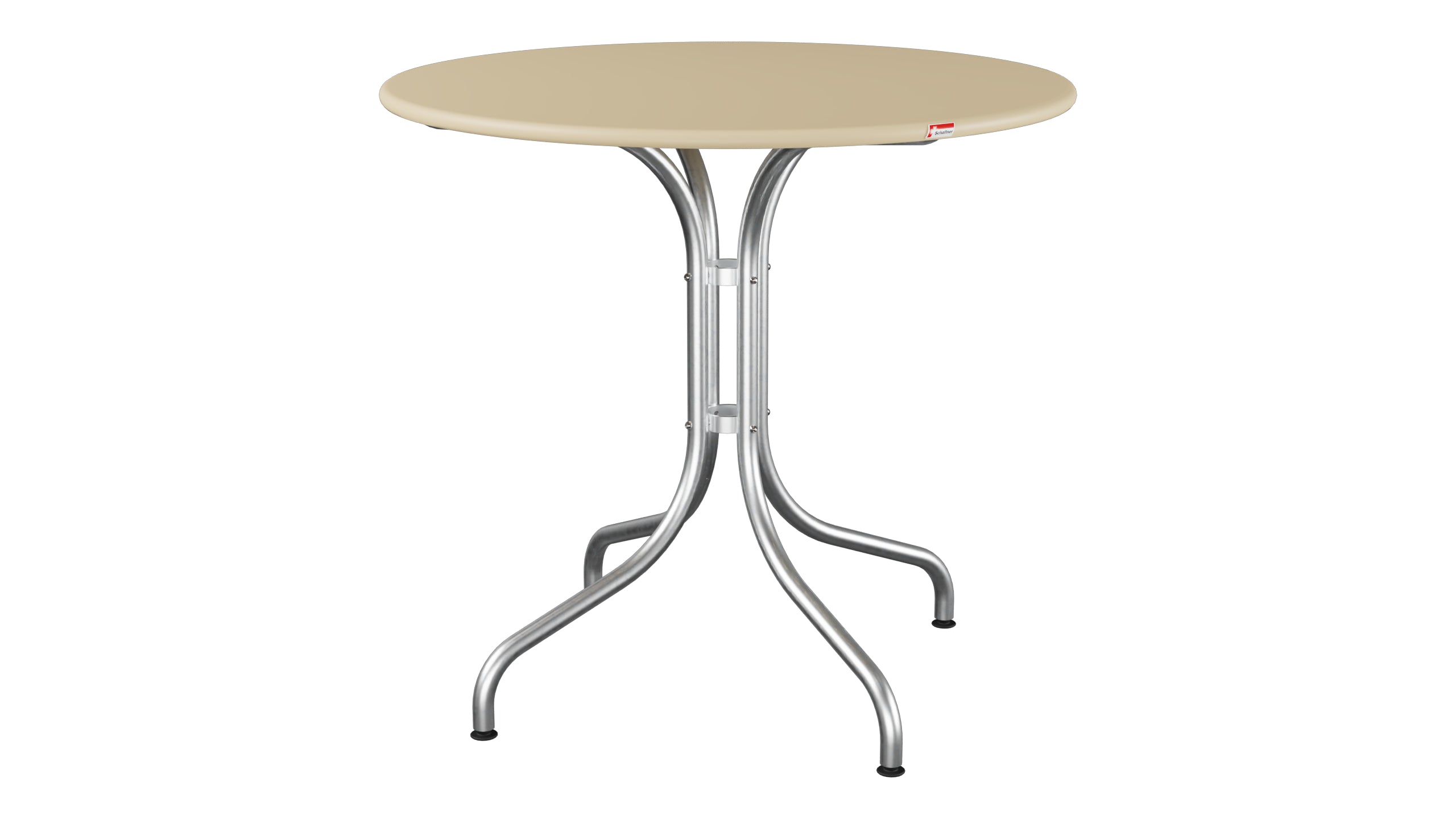 St. Moritz Metall-Gartentisch ø80 in Pastellbraun präsentiert im Onlineshop von KAQTU Design AG. Gartentisch ist von Schaffner