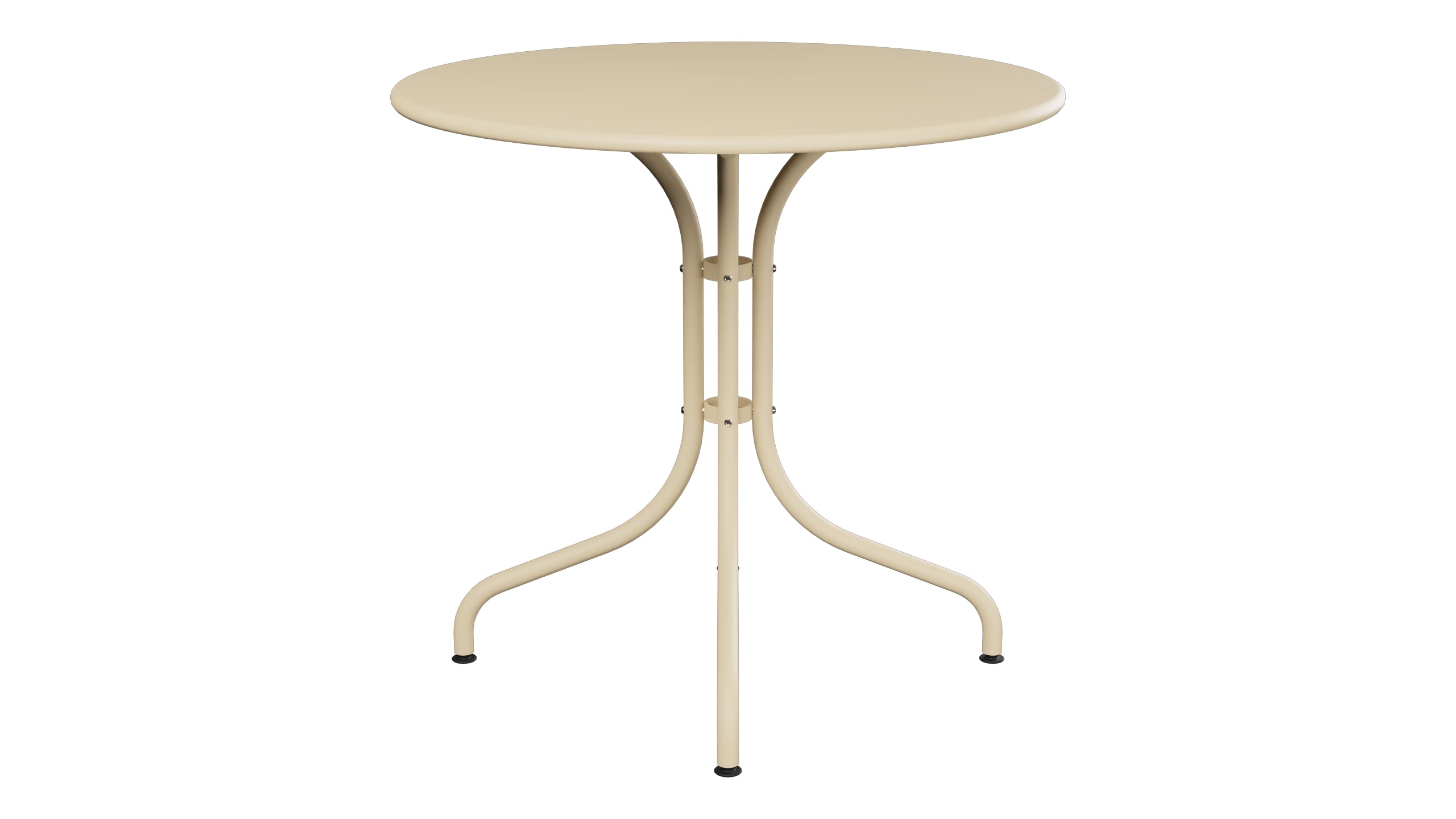 St. Moritz Metall-Gartentisch ø80 in Pastellbraun präsentiert im Onlineshop von KAQTU Design AG. Gartentisch ist von Schaffner