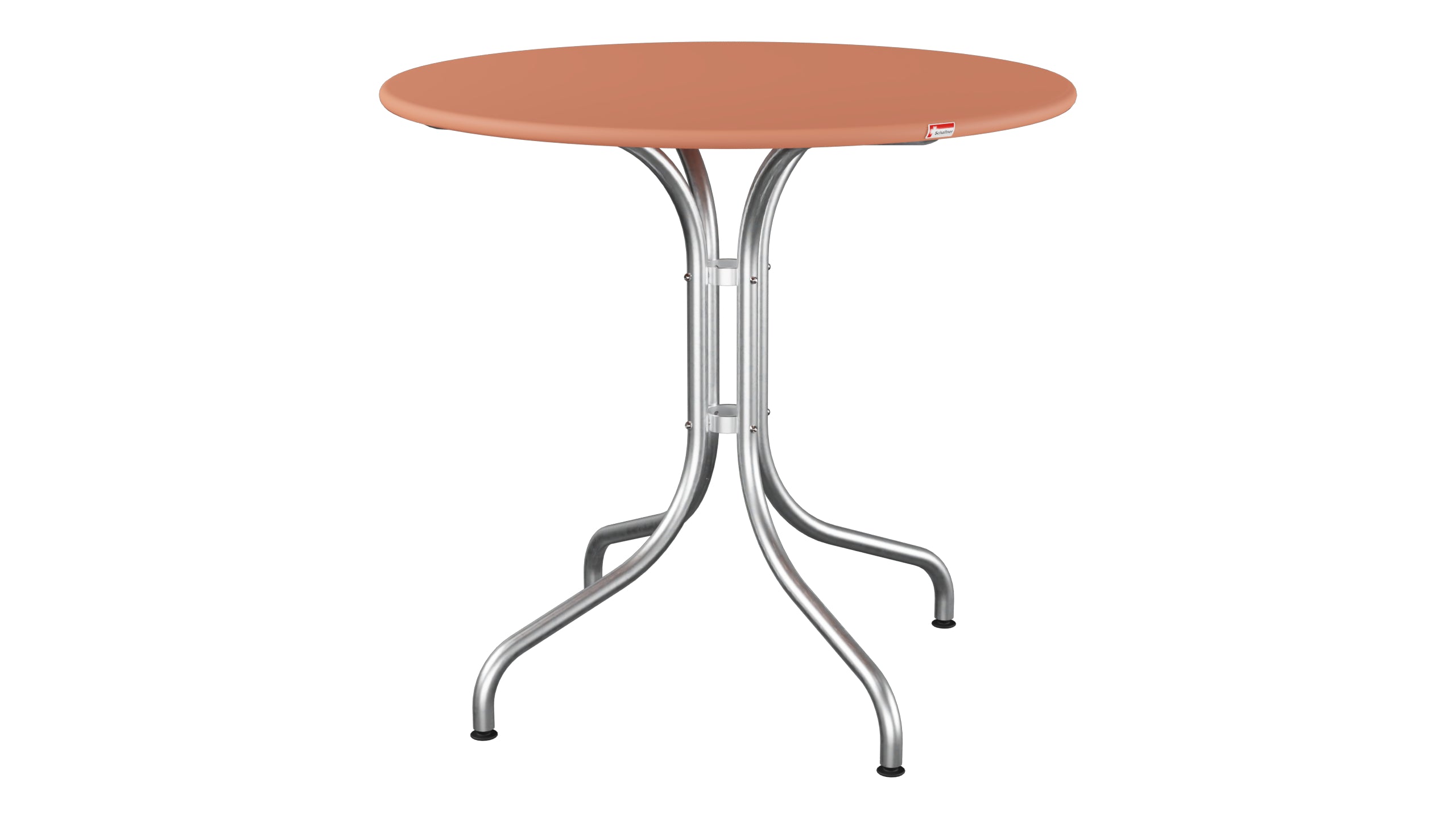 St. Moritz Metall-Gartentisch ø80 in Pastellterracotta präsentiert im Onlineshop von KAQTU Design AG. Gartentisch ist von Schaffner