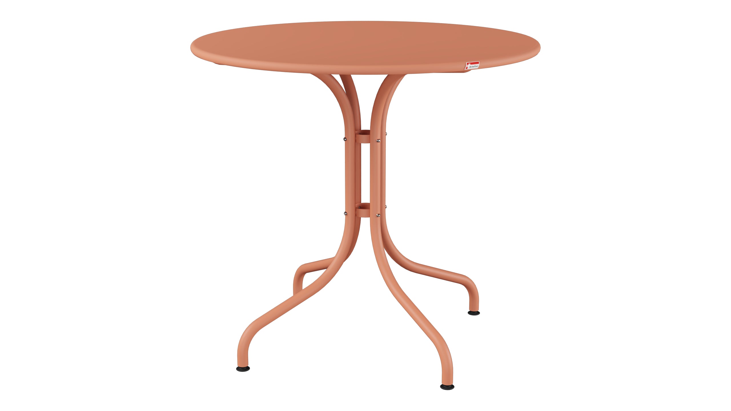 St. Moritz Metall-Gartentisch ø80 in Pastellterracotta präsentiert im Onlineshop von KAQTU Design AG. Gartentisch ist von Schaffner