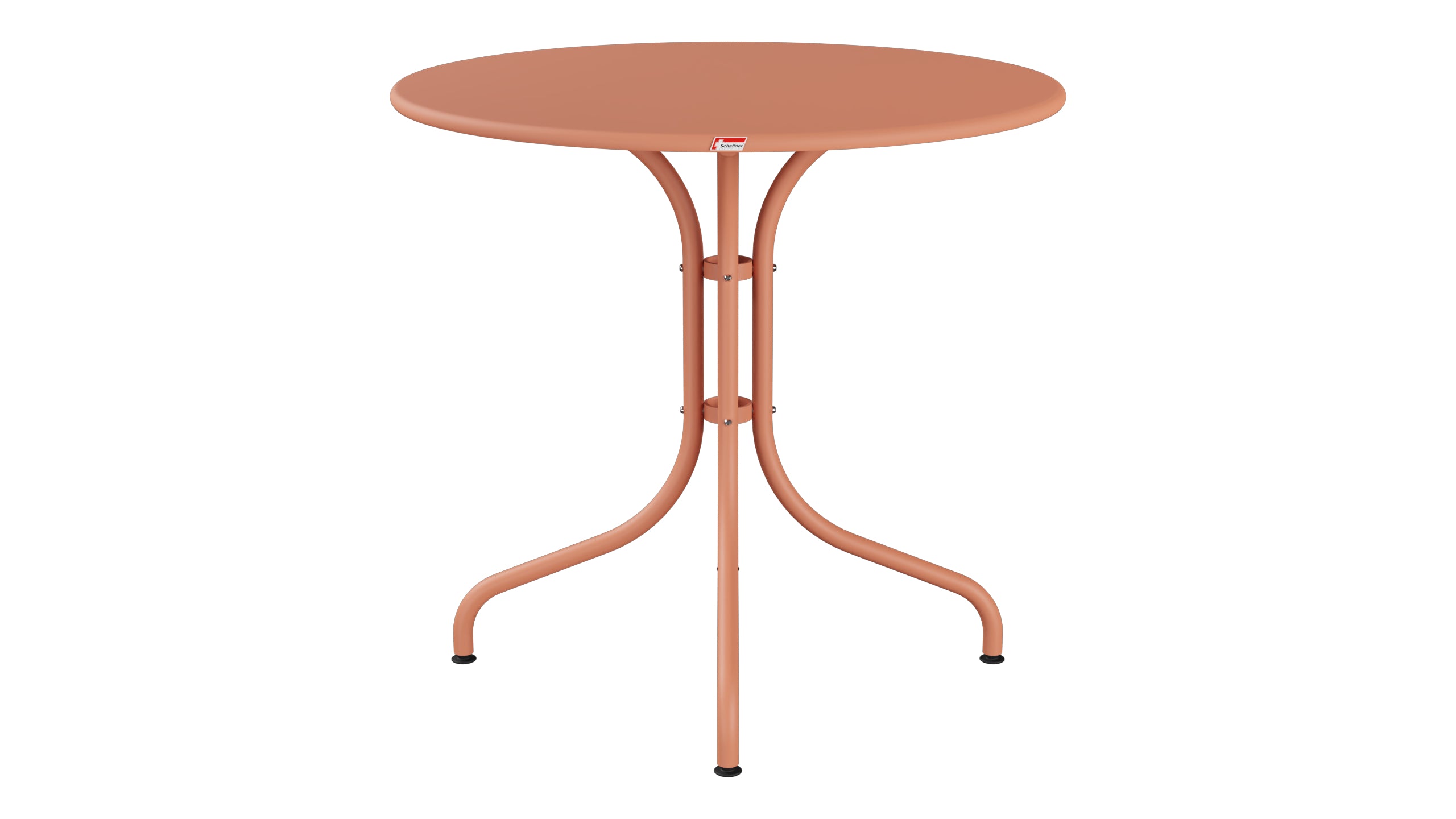 St. Moritz Metall-Gartentisch ø80 in Pastellterracotta präsentiert im Onlineshop von KAQTU Design AG. Gartentisch ist von Schaffner