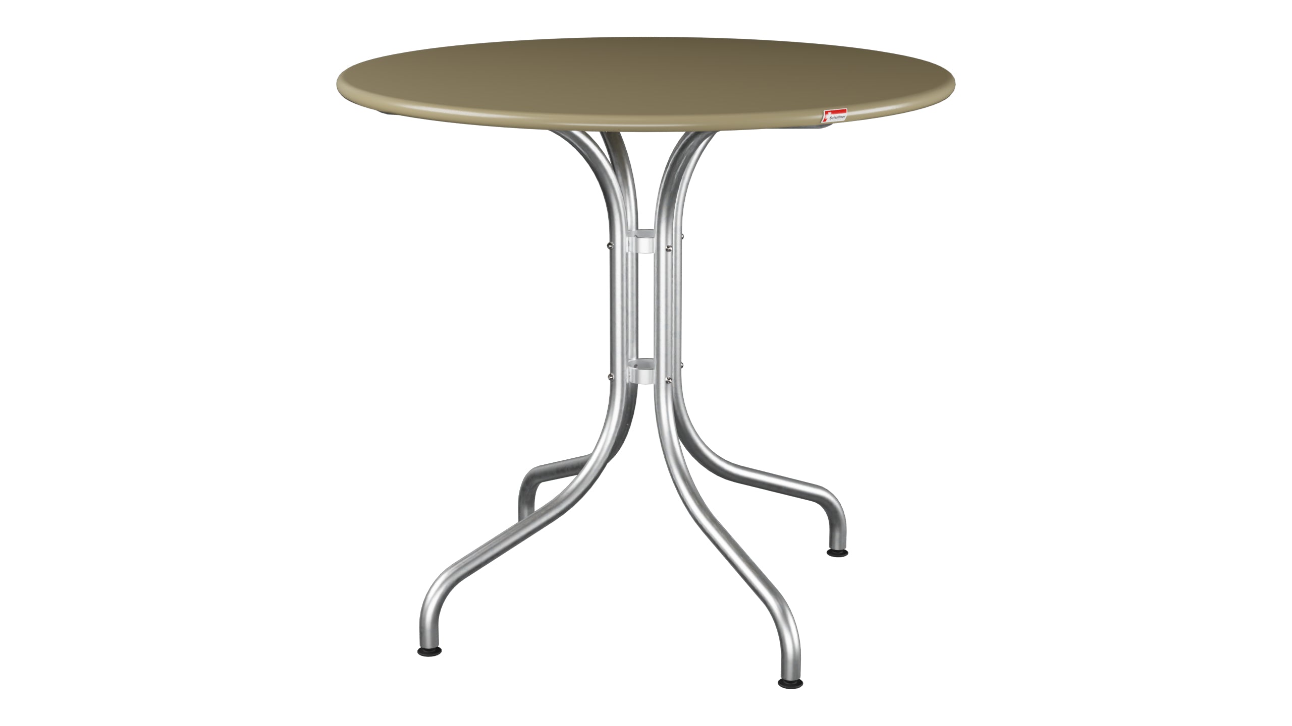 St. Moritz Metall-Gartentisch ø80 in Champagner präsentiert im Onlineshop von KAQTU Design AG. Gartentisch ist von Schaffner