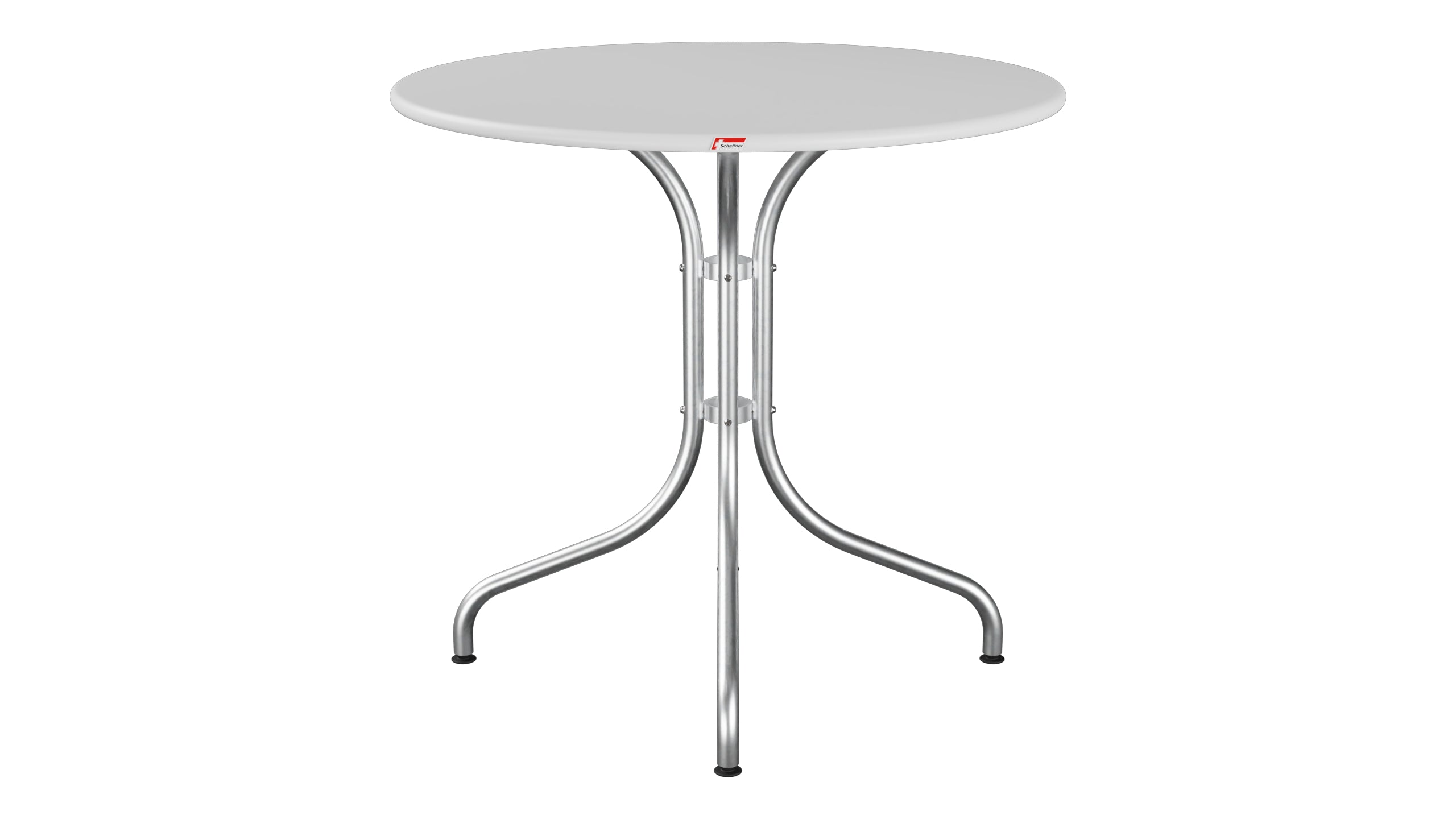 St. Moritz Metall-Gartentisch ø80 in Weiss präsentiert im Onlineshop von KAQTU Design AG. Gartentisch ist von Schaffner