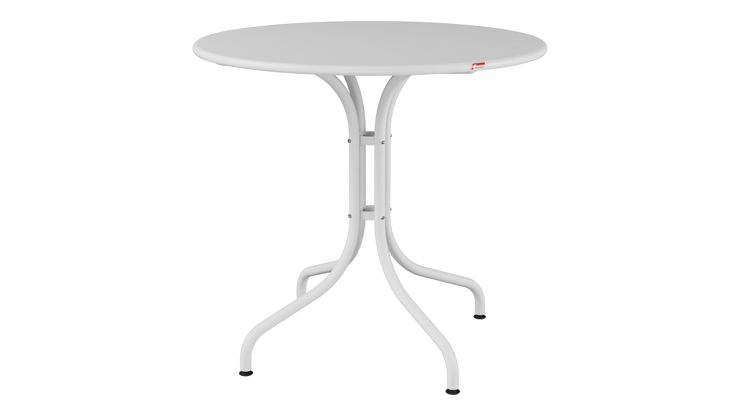 St. Moritz Metall-Gartentisch ø80 in Weiss präsentiert im Onlineshop von KAQTU Design AG. Gartentisch ist von Schaffner