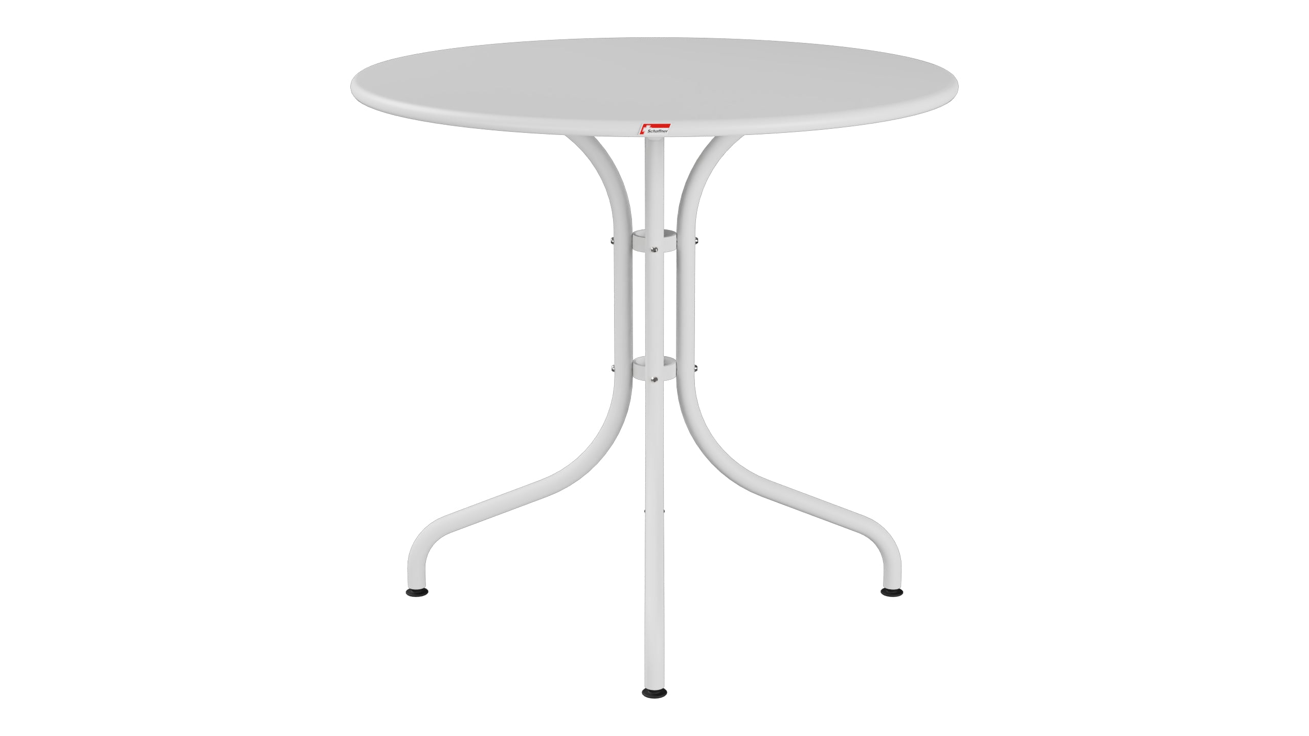 St. Moritz Metall-Gartentisch ø80 in Weiss präsentiert im Onlineshop von KAQTU Design AG. Gartentisch ist von Schaffner