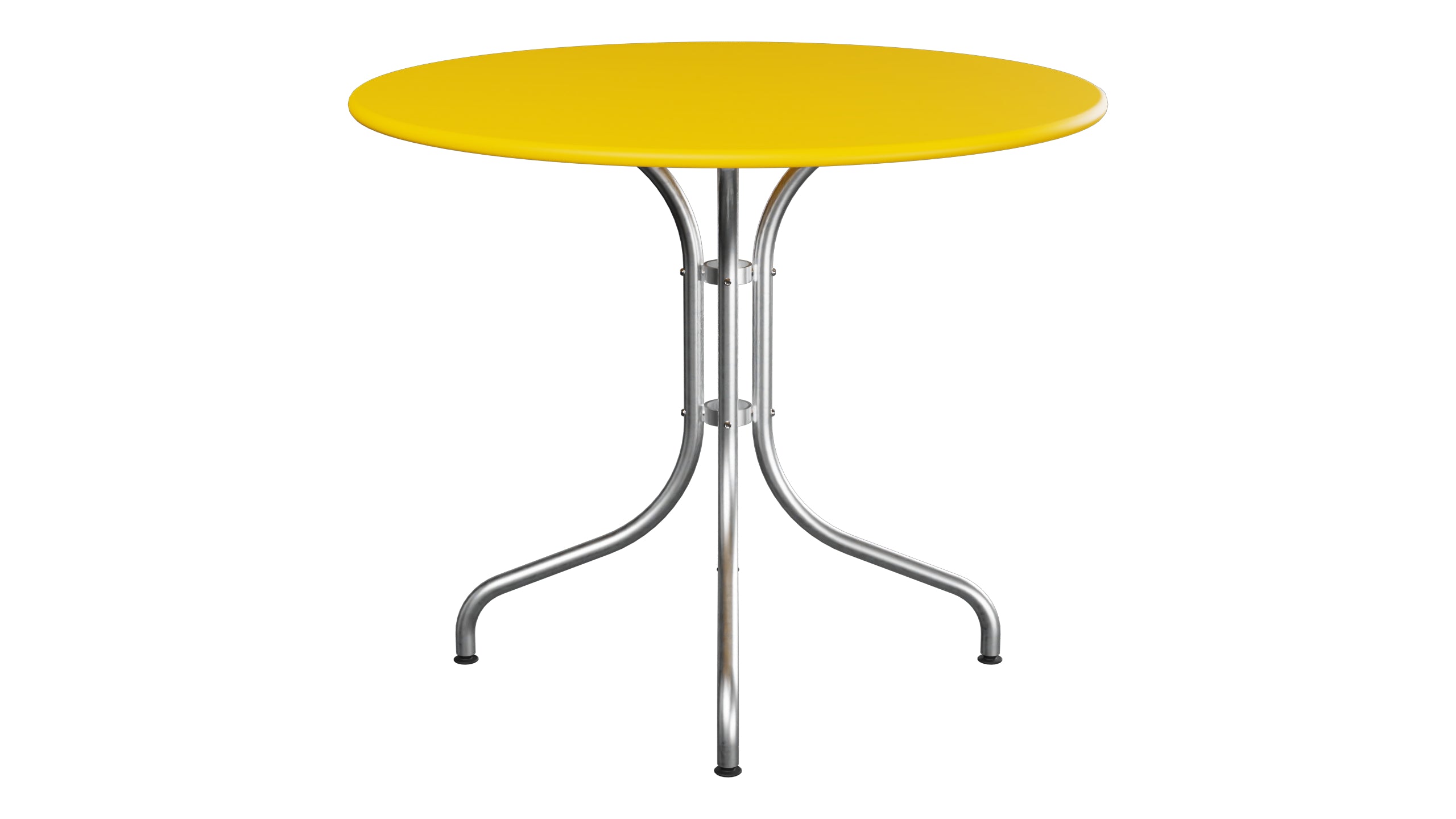 St. Moritz Metall-Gartentisch ø90 in Gelb präsentiert im Onlineshop von KAQTU Design AG. Gartentisch ist von Schaffner