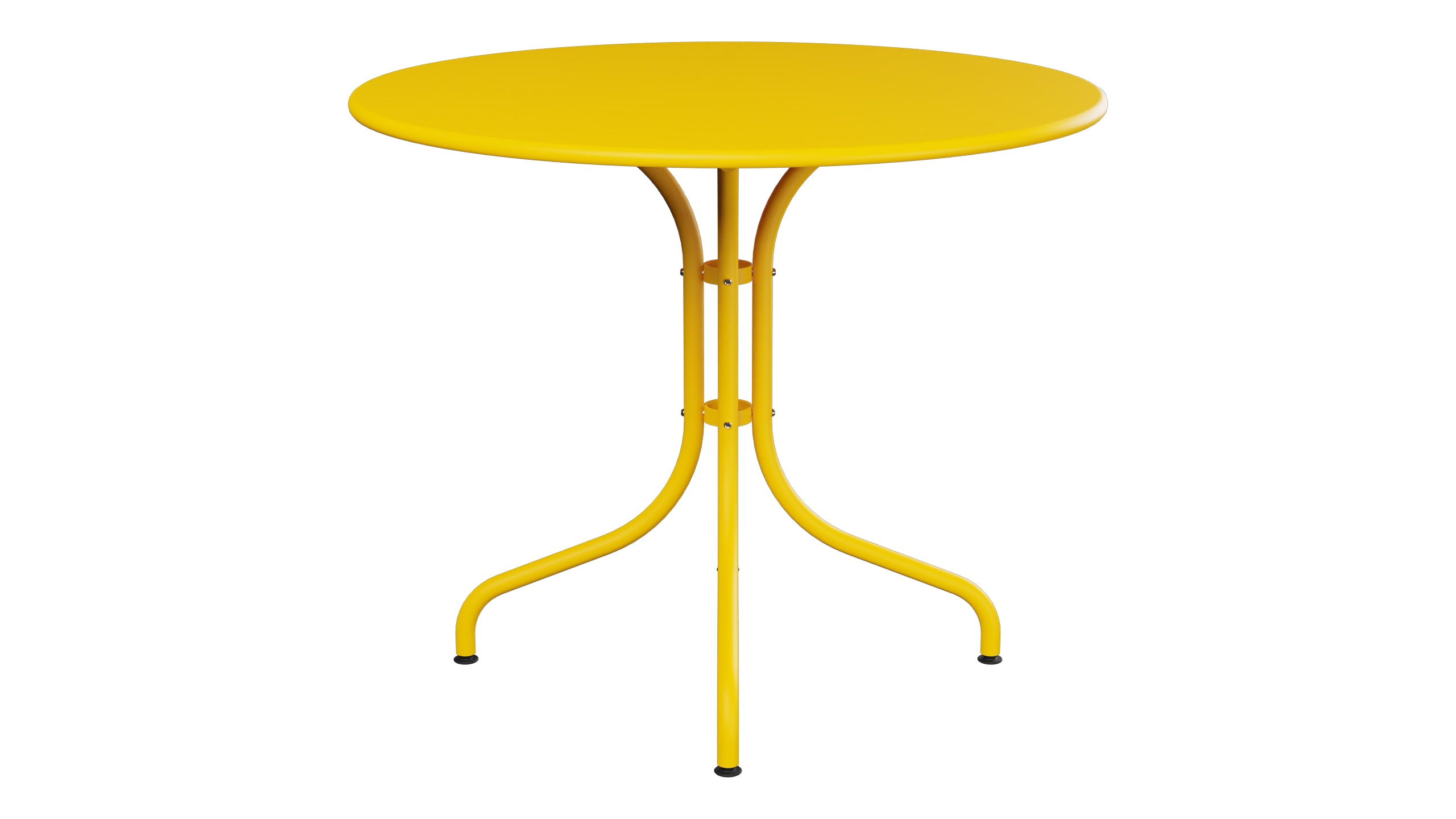 St. Moritz Metall-Gartentisch ø90 in Gelb präsentiert im Onlineshop von KAQTU Design AG. Gartentisch ist von Schaffner