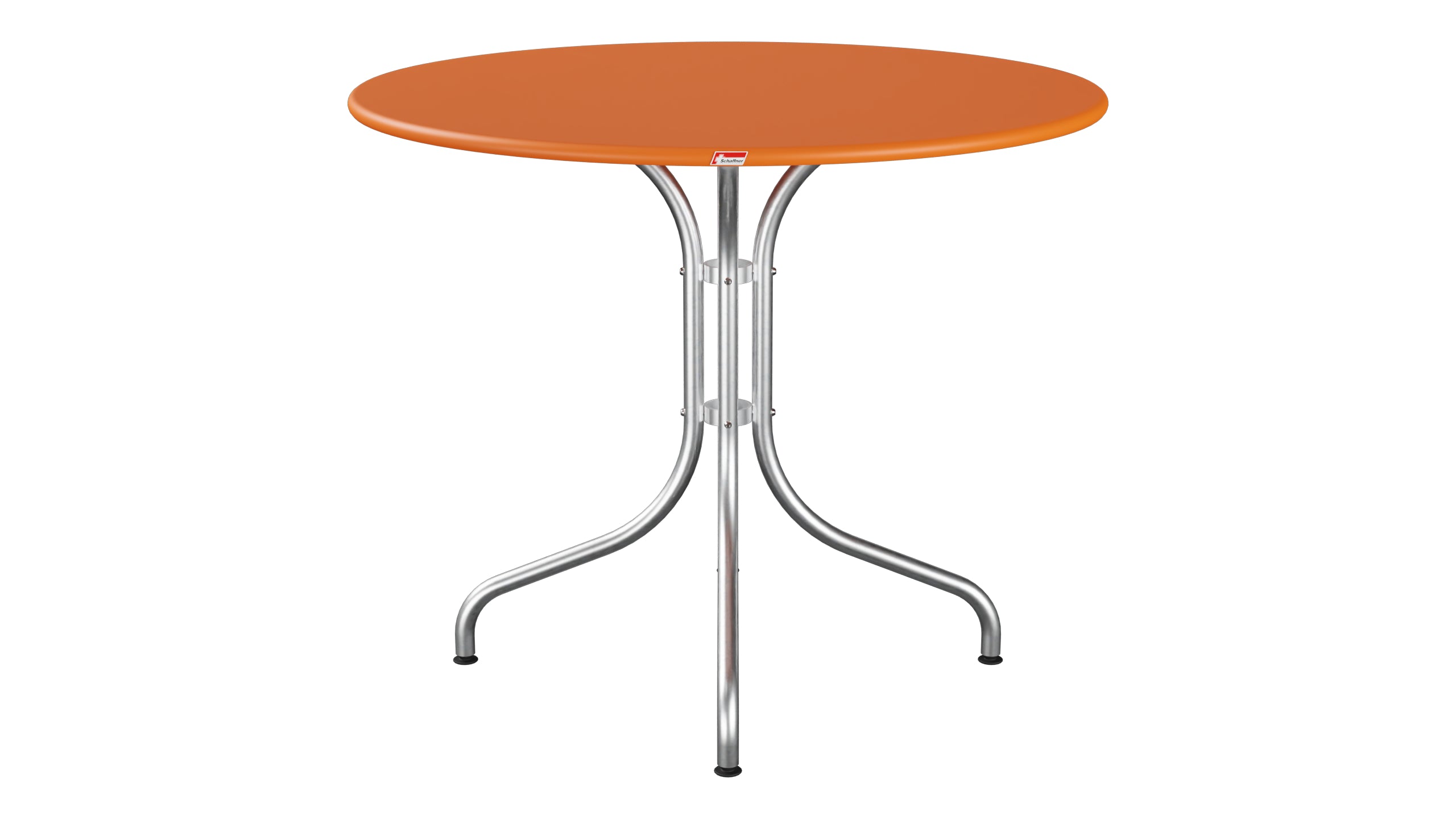 St. Moritz Metall-Gartentisch ø90 in Orange präsentiert im Onlineshop von KAQTU Design AG. Gartentisch ist von Schaffner
