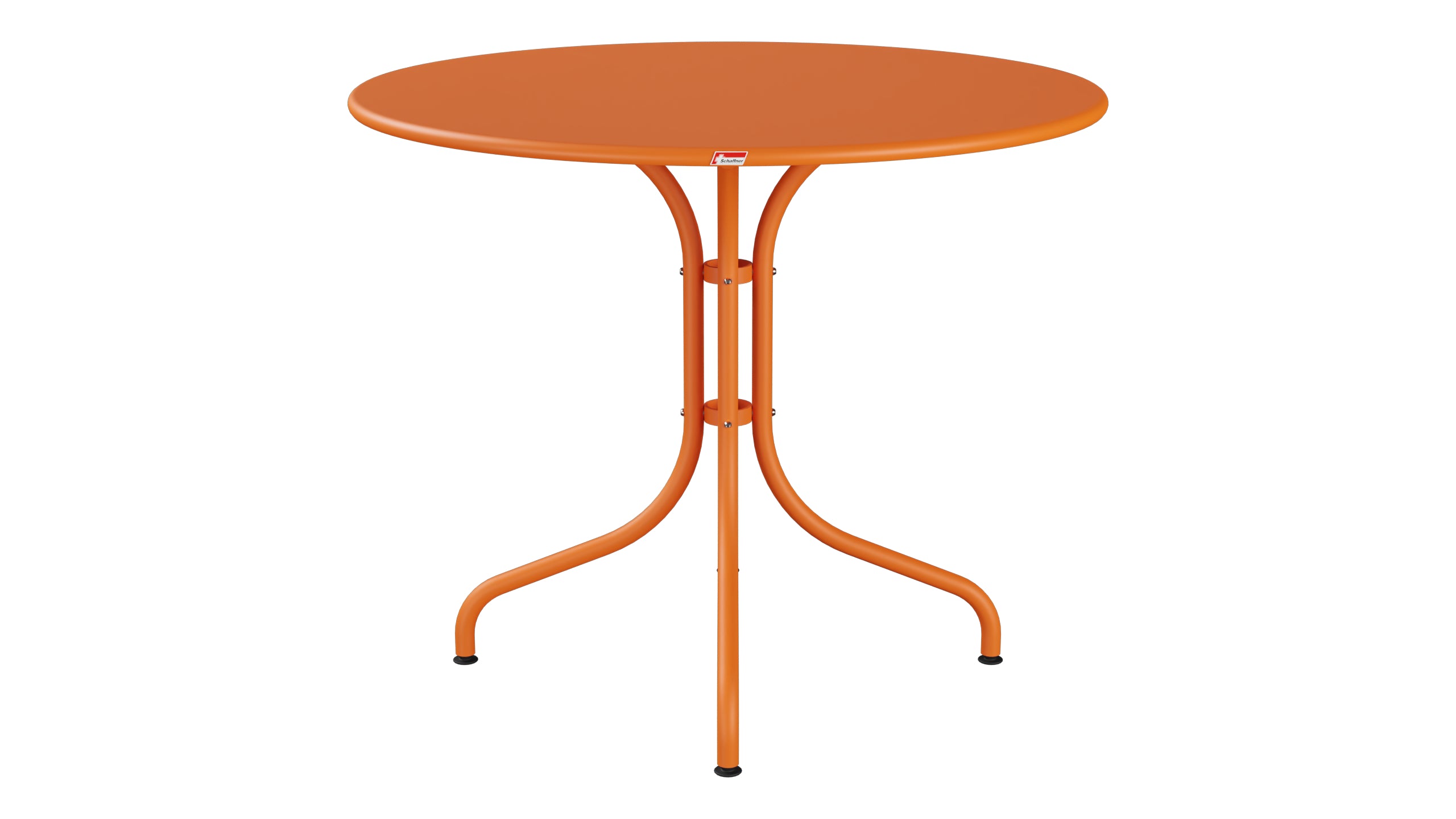 St. Moritz Metall-Gartentisch ø90 in Orange präsentiert im Onlineshop von KAQTU Design AG. Gartentisch ist von Schaffner