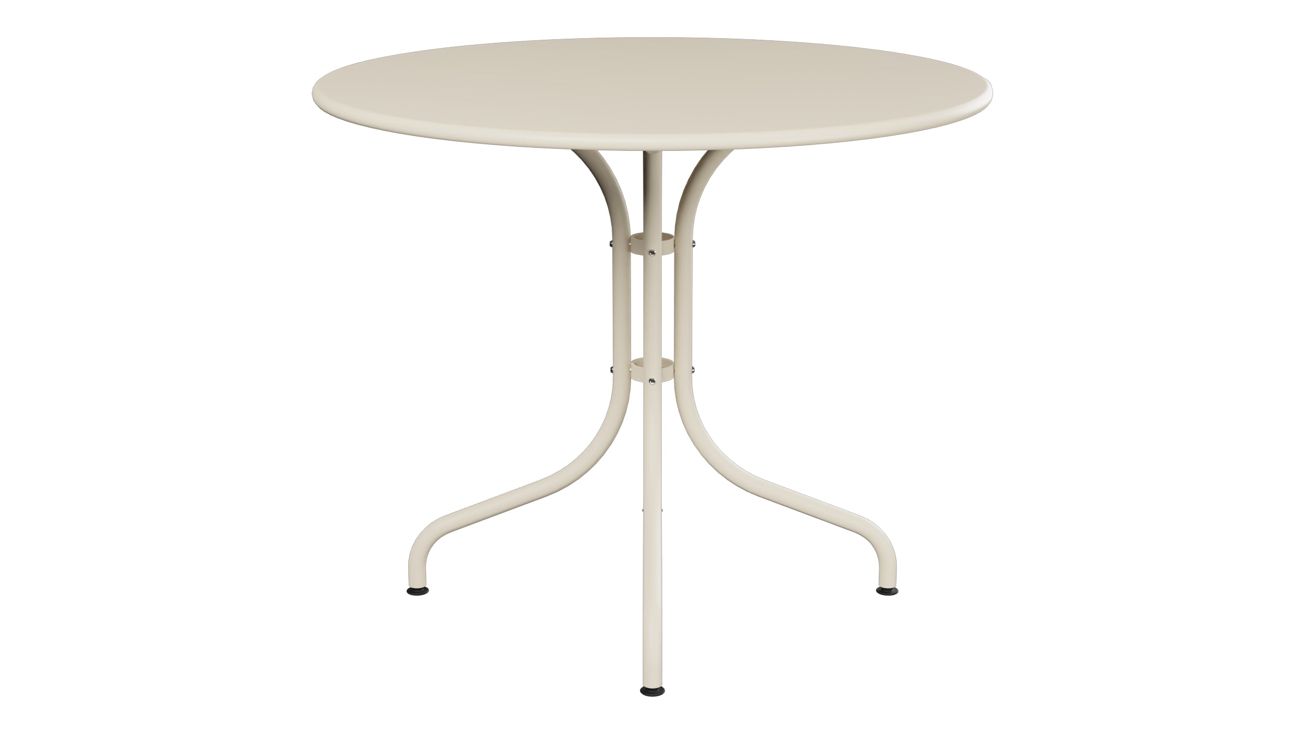 St. Moritz Metall-Gartentisch ø90 in Pastellsand präsentiert im Onlineshop von KAQTU Design AG. Gartentisch ist von Schaffner