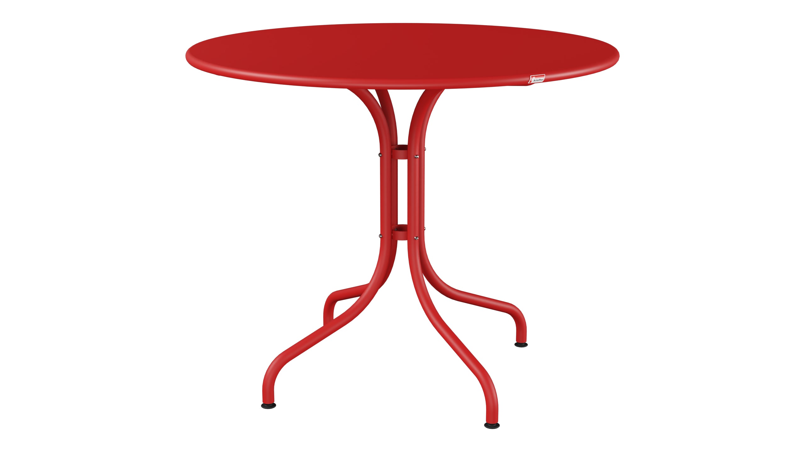 St. Moritz Metall-Gartentisch ø90 in Rot präsentiert im Onlineshop von KAQTU Design AG. Gartentisch ist von Schaffner