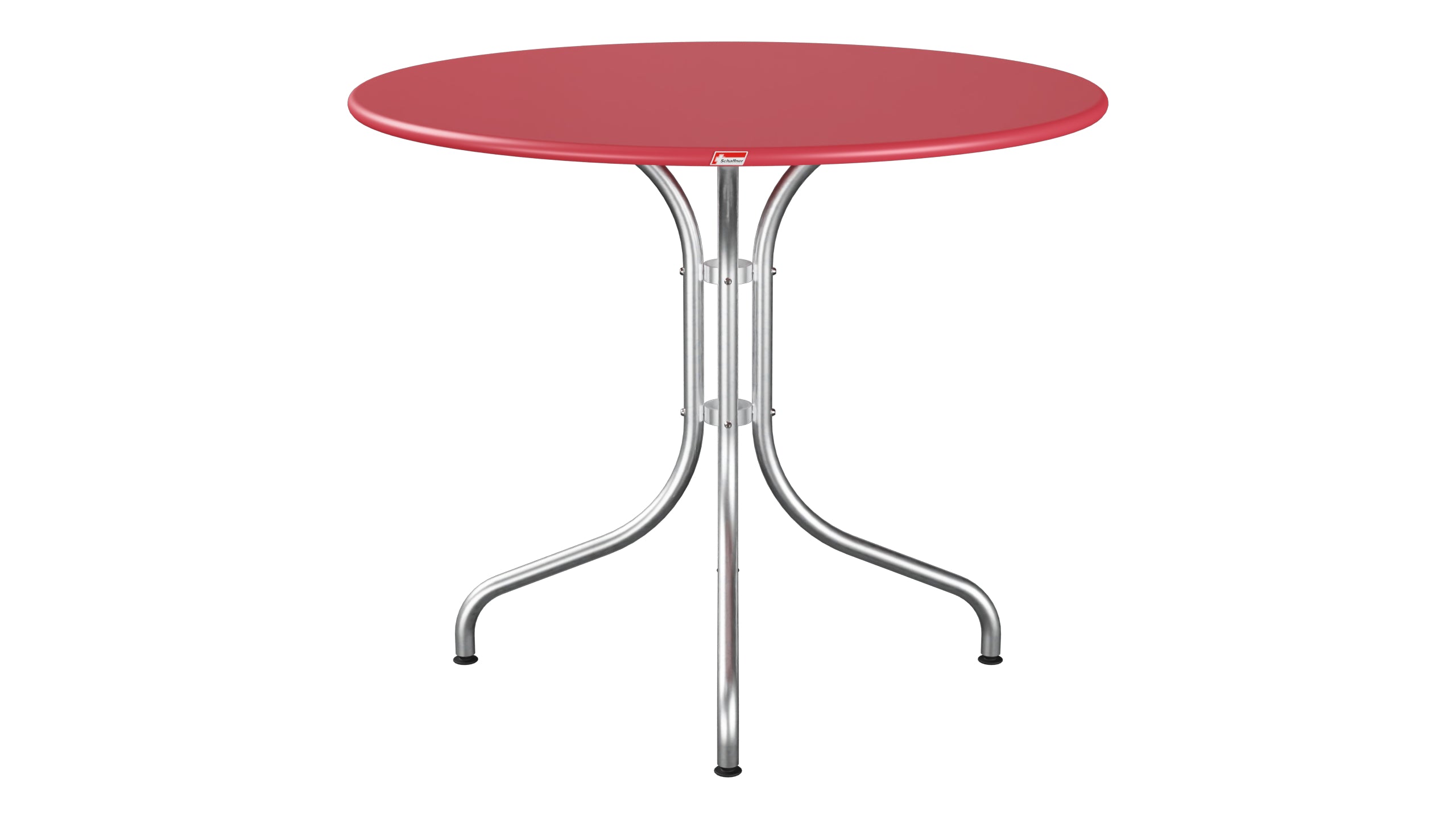St. Moritz Metall-Gartentisch ø90 in Ahornrot präsentiert im Onlineshop von KAQTU Design AG. Gartentisch ist von Schaffner