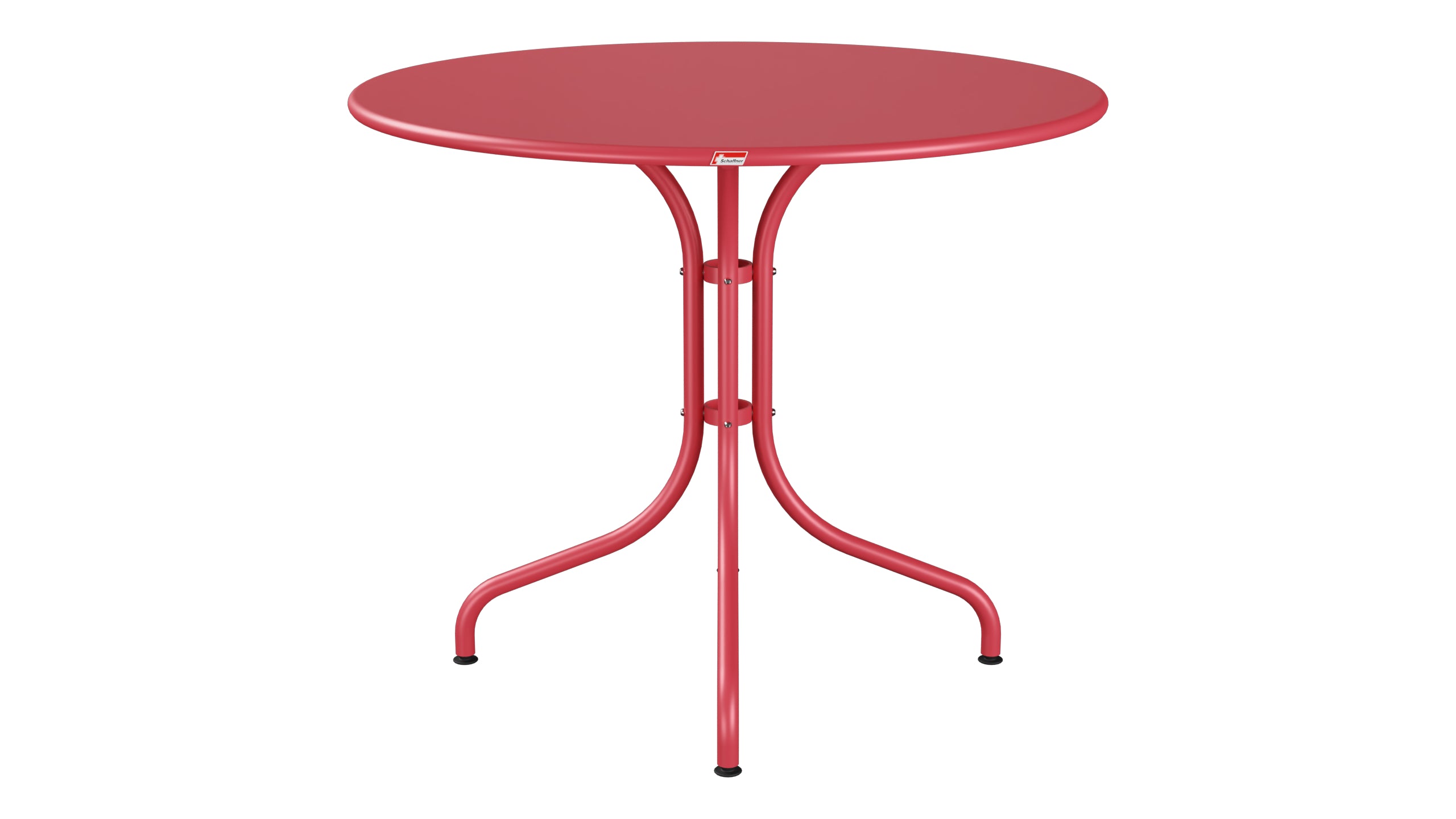 St. Moritz Metall-Gartentisch ø90 in Ahornrot präsentiert im Onlineshop von KAQTU Design AG. Gartentisch ist von Schaffner