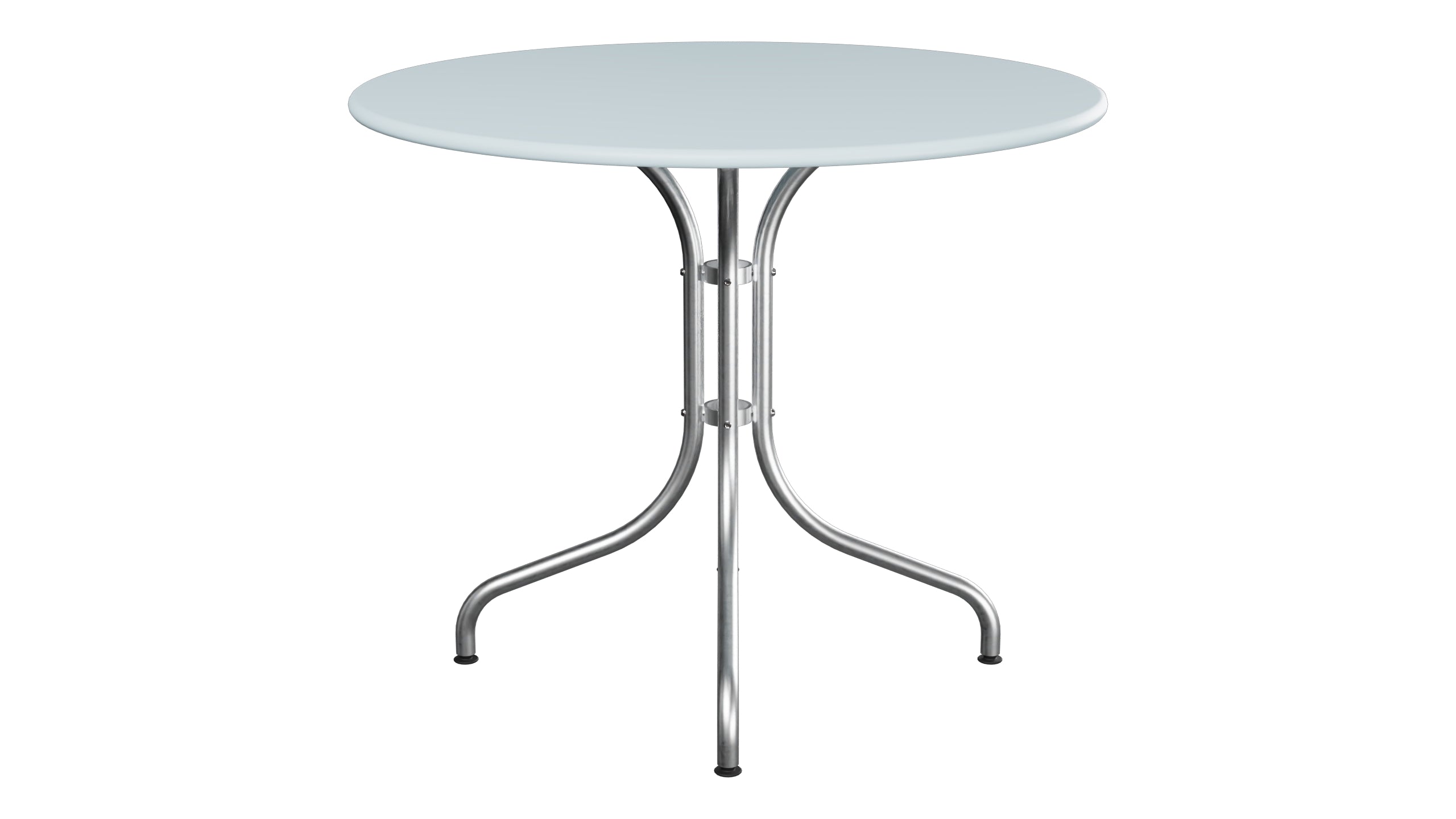 St. Moritz Metall-Gartentisch ø90 in Pastellblau präsentiert im Onlineshop von KAQTU Design AG. Gartentisch ist von Schaffner