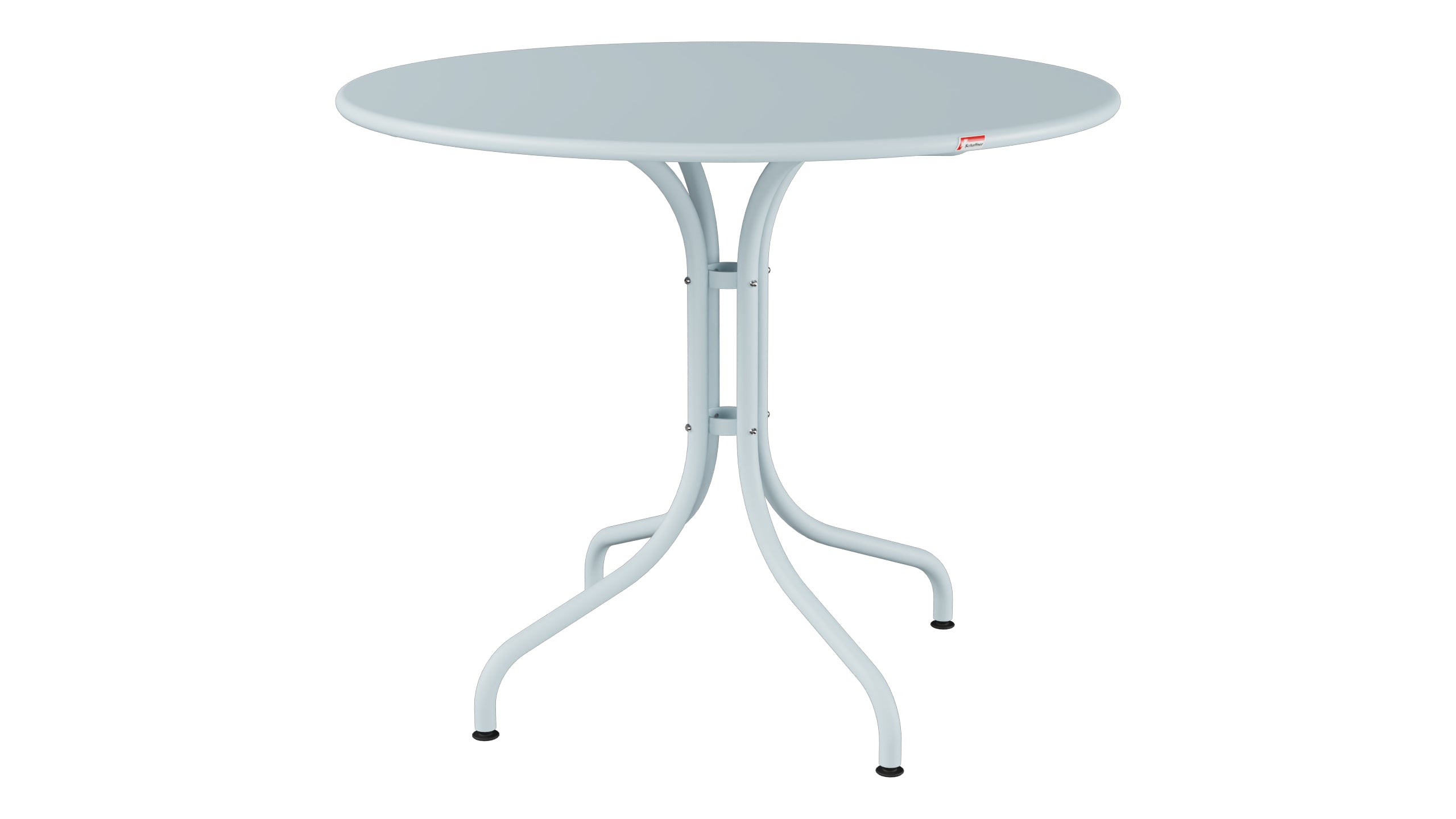 St. Moritz Metall-Gartentisch ø90 in Pastellblau präsentiert im Onlineshop von KAQTU Design AG. Gartentisch ist von Schaffner