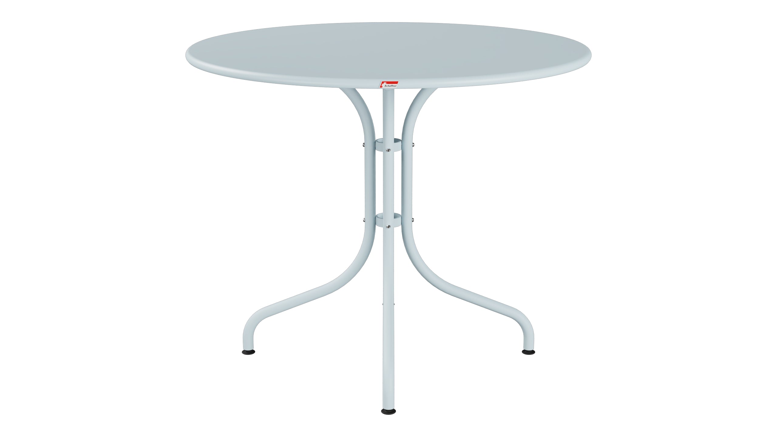 St. Moritz Metall-Gartentisch ø90 in Pastellblau präsentiert im Onlineshop von KAQTU Design AG. Gartentisch ist von Schaffner