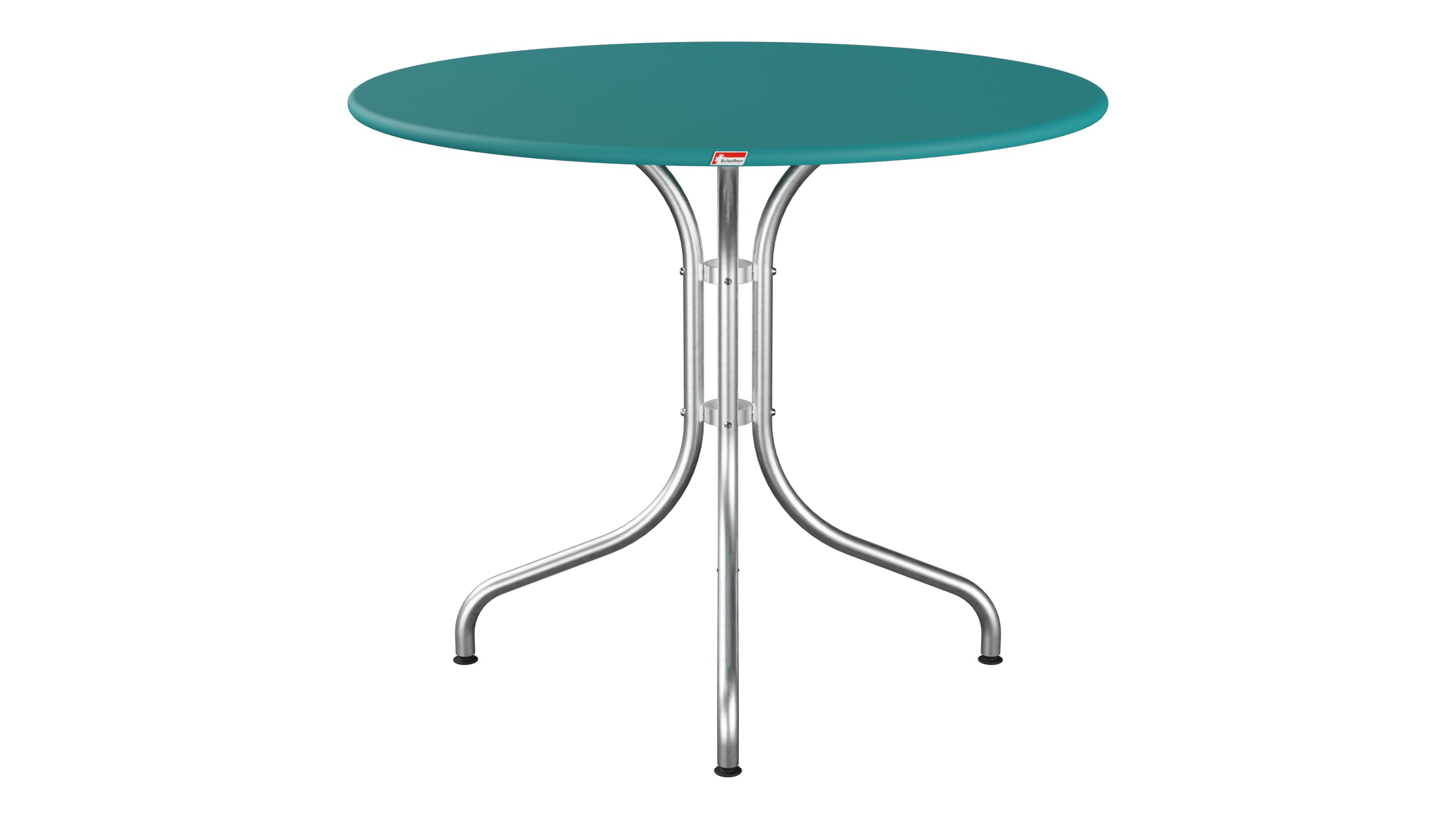 St. Moritz Metall-Gartentisch ø90 in Kaliblau präsentiert im Onlineshop von KAQTU Design AG. Gartentisch ist von Schaffner