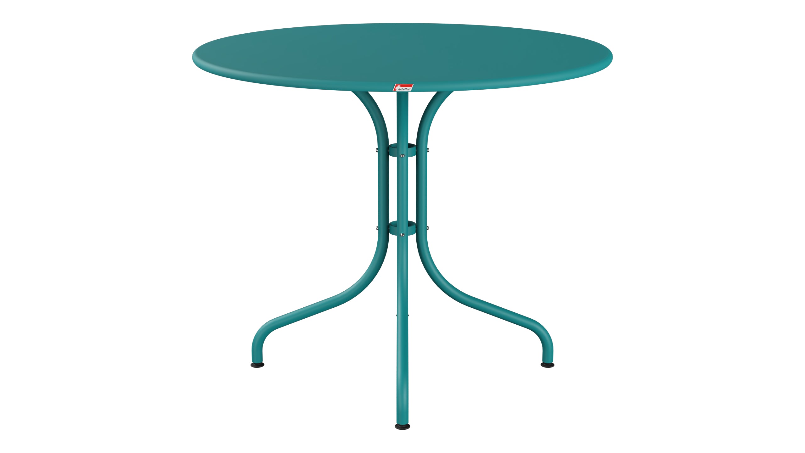 St. Moritz Metall-Gartentisch ø90 in Kaliblau präsentiert im Onlineshop von KAQTU Design AG. Gartentisch ist von Schaffner