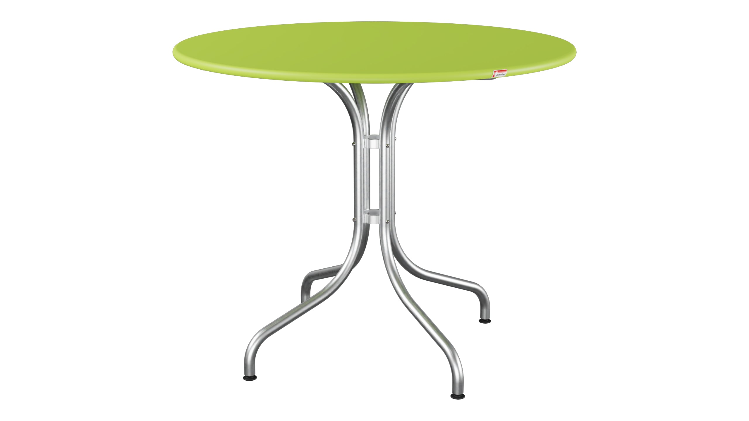 St. Moritz Metall-Gartentisch ø90 in Hellgrün präsentiert im Onlineshop von KAQTU Design AG. Gartentisch ist von Schaffner