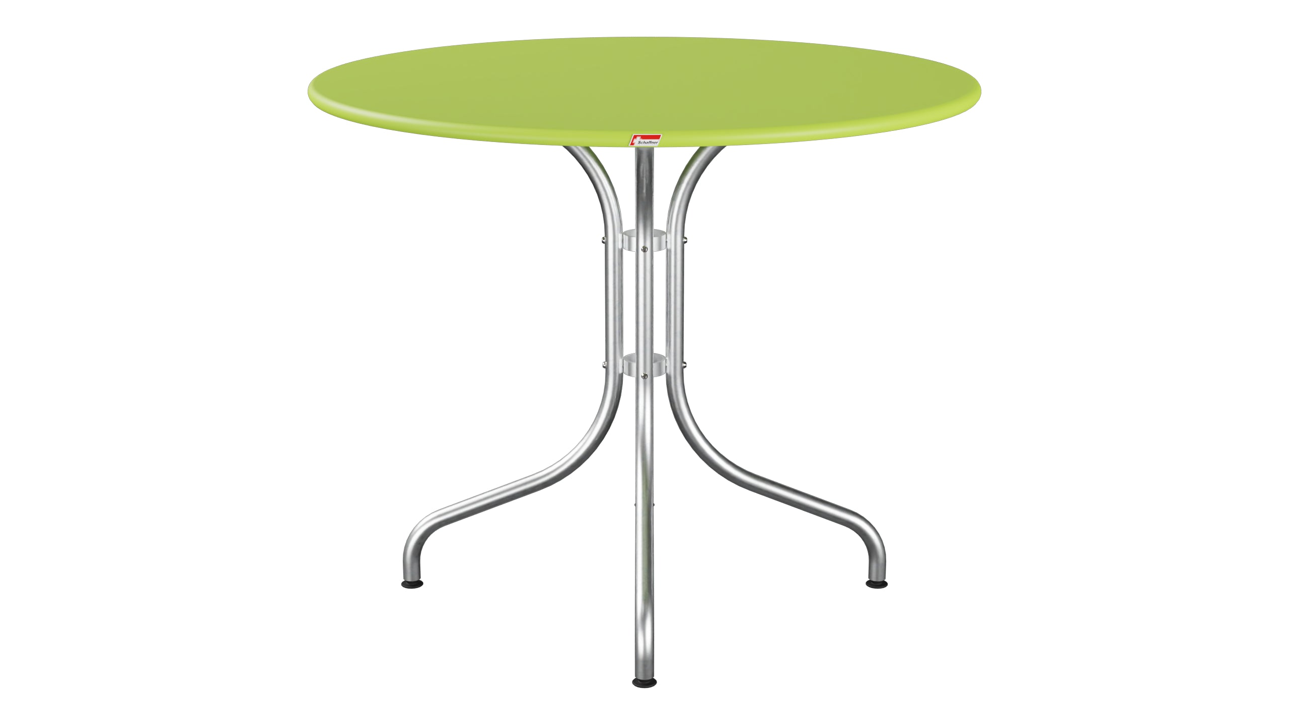 St. Moritz Metall-Gartentisch ø90 in Hellgrün präsentiert im Onlineshop von KAQTU Design AG. Gartentisch ist von Schaffner