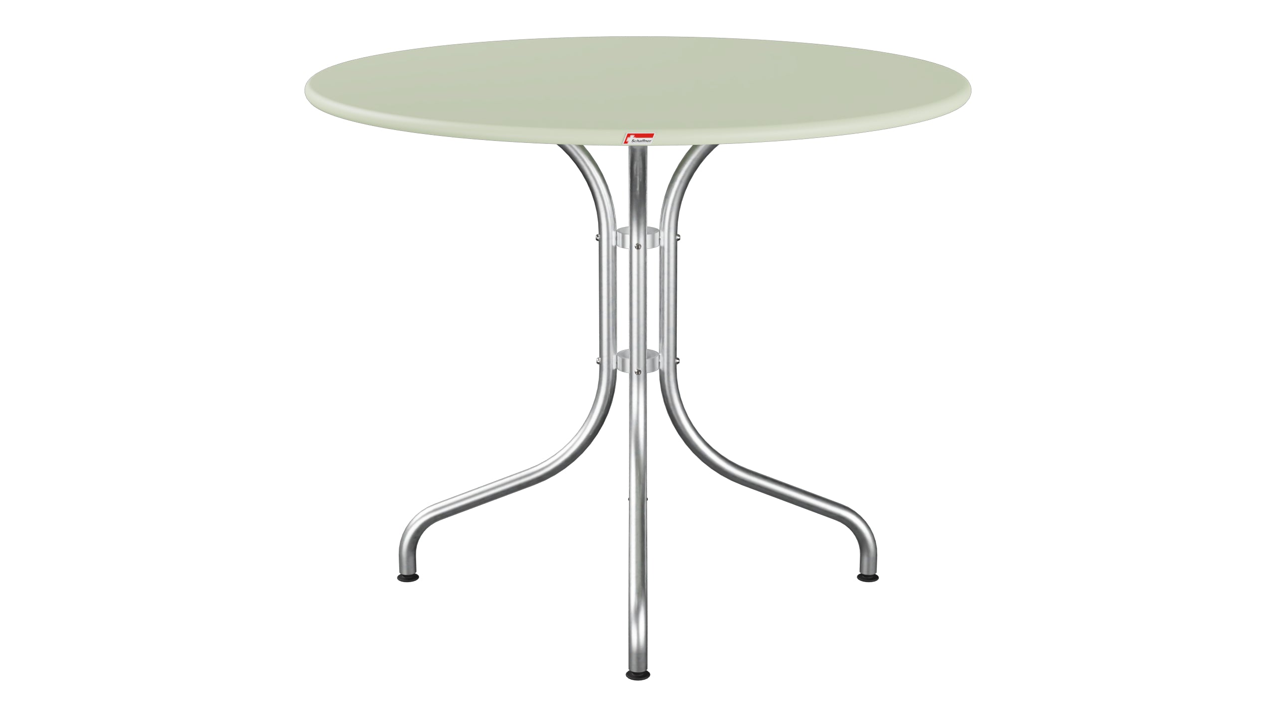 St. Moritz Metall-Gartentisch ø90 in Pastellgrün präsentiert im Onlineshop von KAQTU Design AG. Gartentisch ist von Schaffner