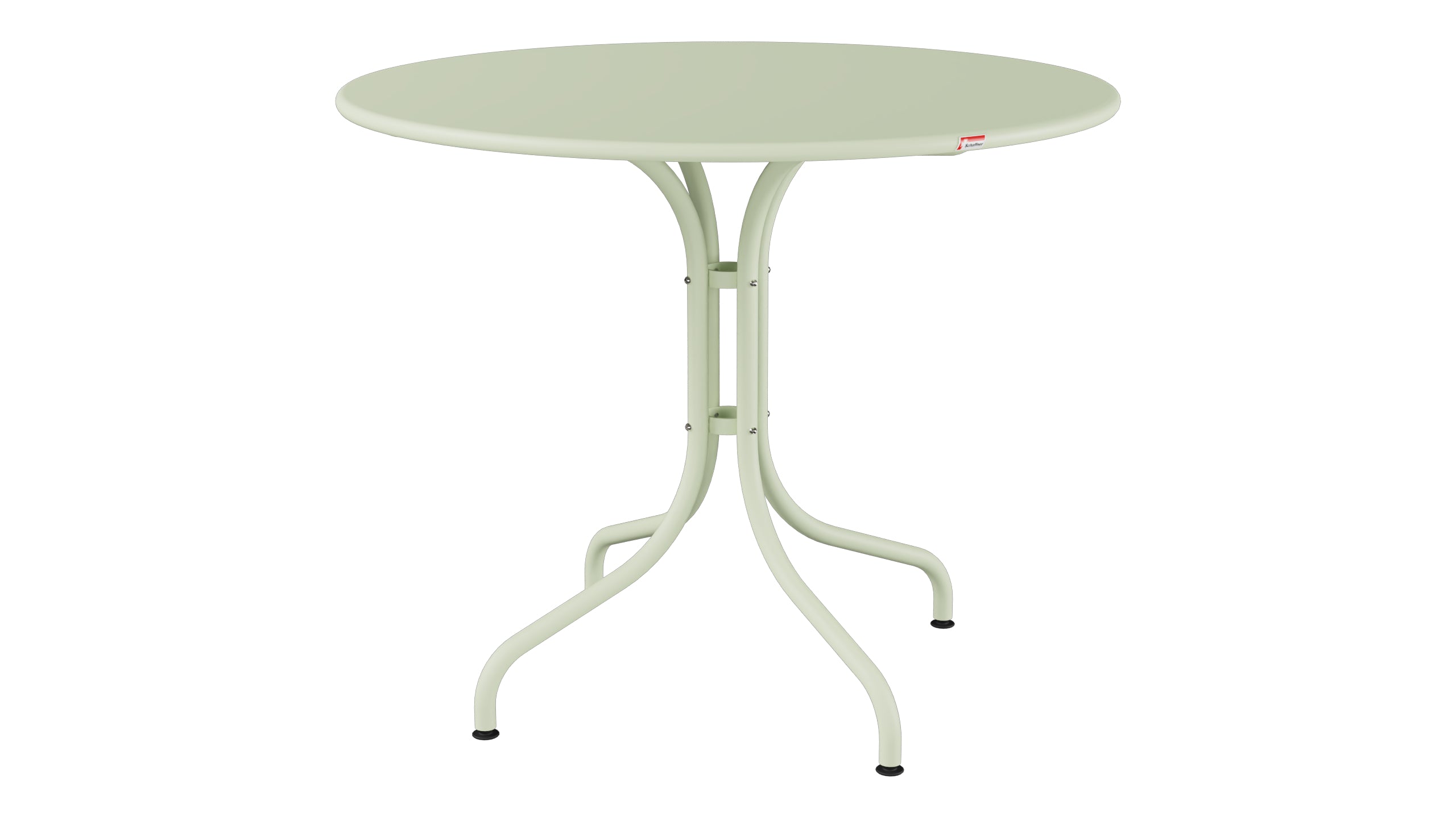St. Moritz Metall-Gartentisch ø90 in Pastellgrün präsentiert im Onlineshop von KAQTU Design AG. Gartentisch ist von Schaffner