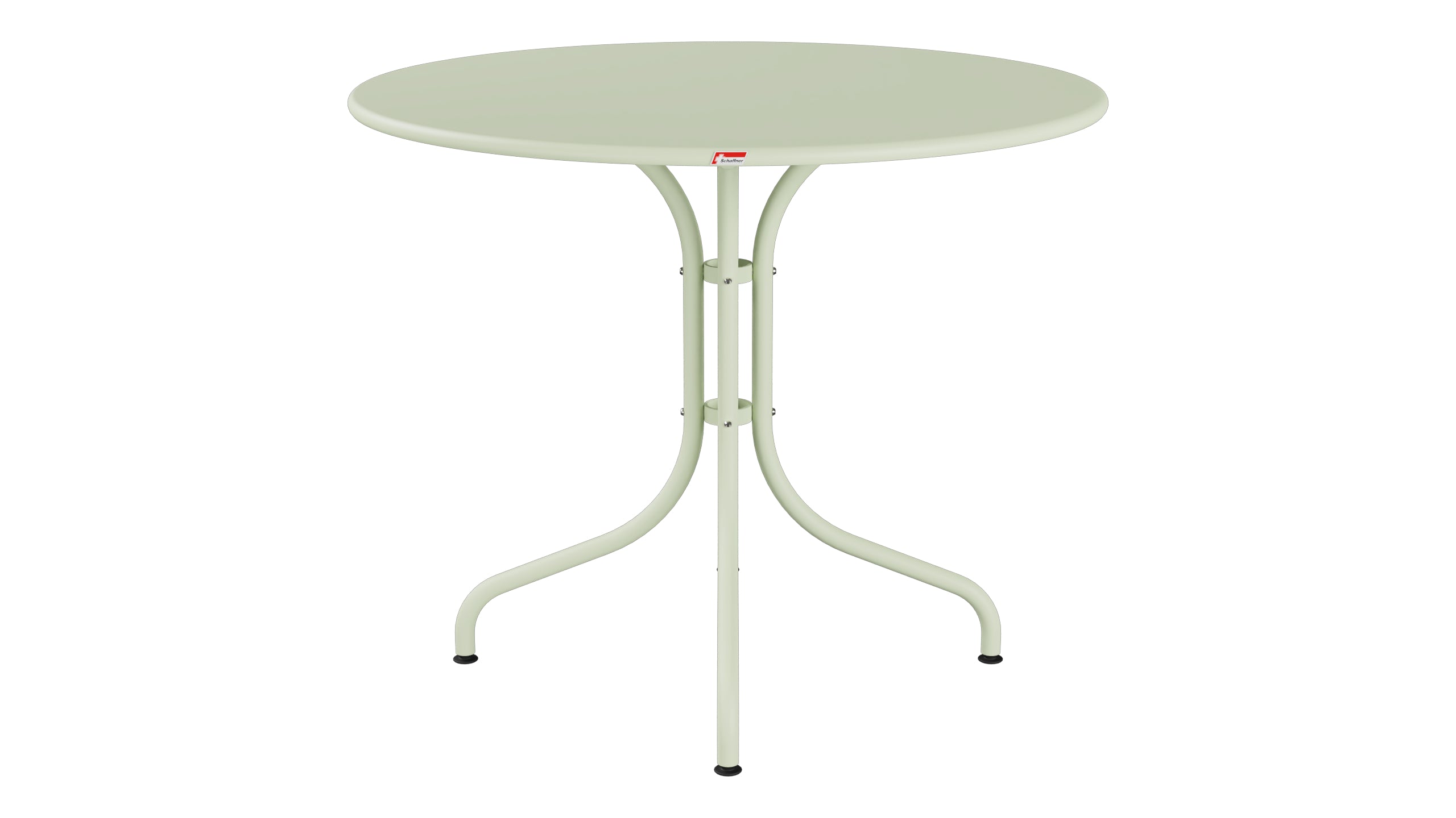 St. Moritz Metall-Gartentisch ø90 in Pastellgrün präsentiert im Onlineshop von KAQTU Design AG. Gartentisch ist von Schaffner