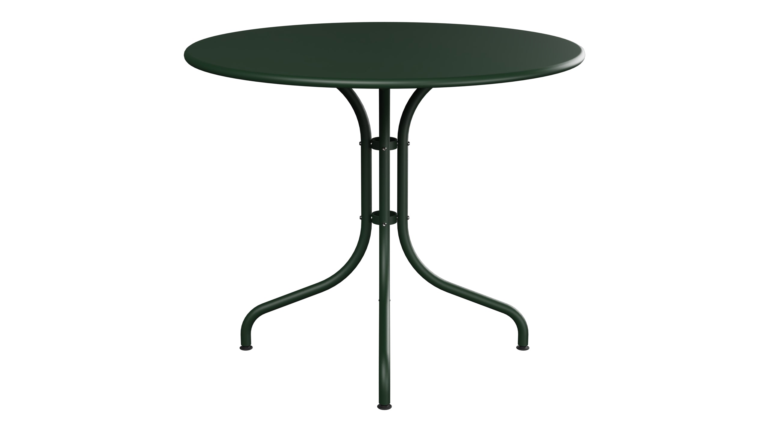 St. Moritz Metall-Gartentisch ø90 in Tannengrün präsentiert im Onlineshop von KAQTU Design AG. Gartentisch ist von Schaffner