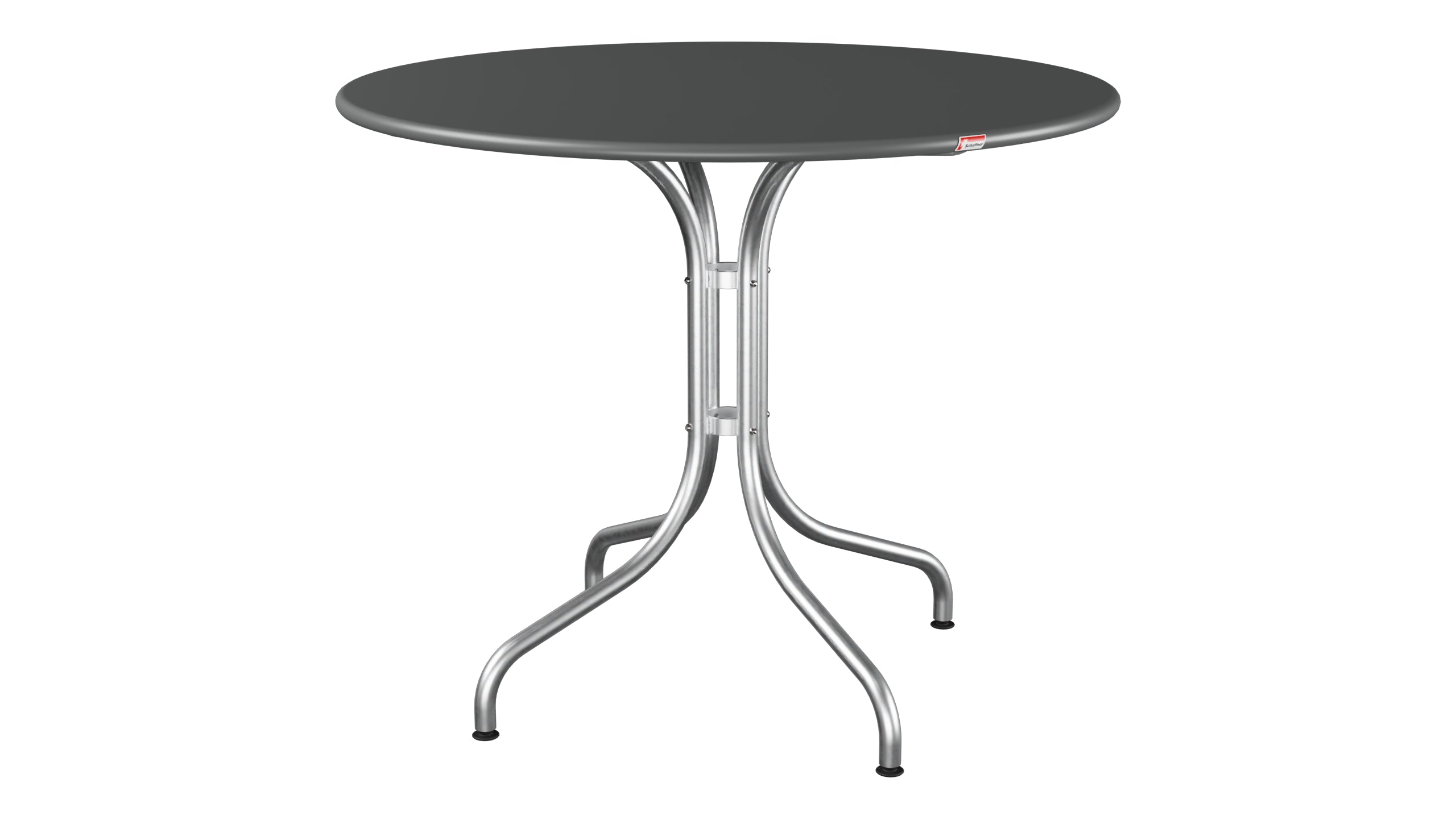 St. Moritz Metall-Gartentisch ø90 in Graphit präsentiert im Onlineshop von KAQTU Design AG. Gartentisch ist von Schaffner