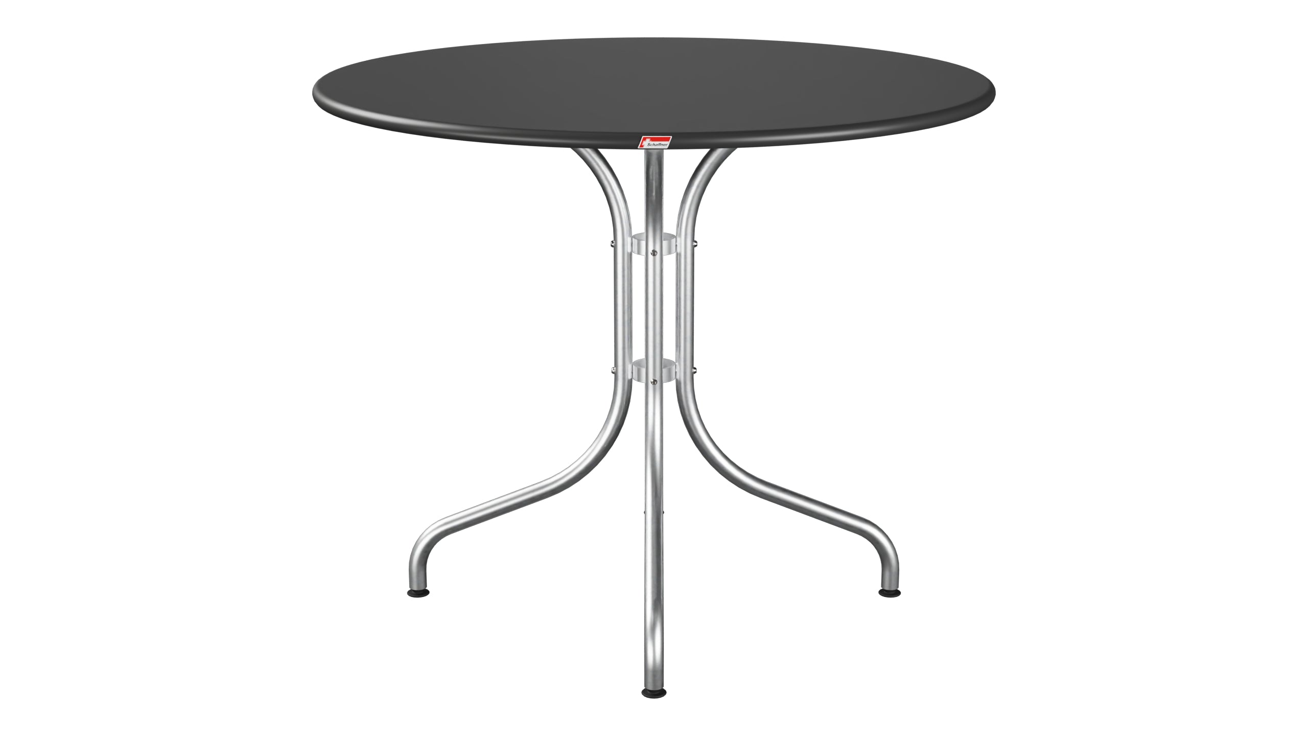 St. Moritz Metall-Gartentisch ø90 in Anthrazit präsentiert im Onlineshop von KAQTU Design AG. Gartentisch ist von Schaffner