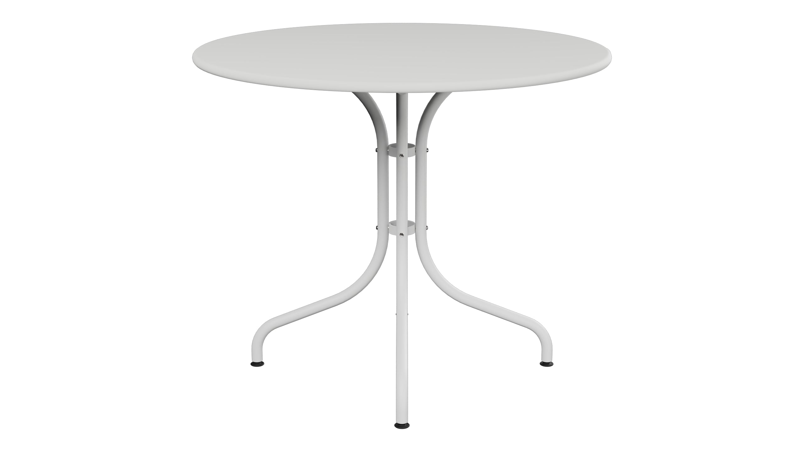 St. Moritz Metall-Gartentisch ø90 in Alusilber präsentiert im Onlineshop von KAQTU Design AG. Gartentisch ist von Schaffner