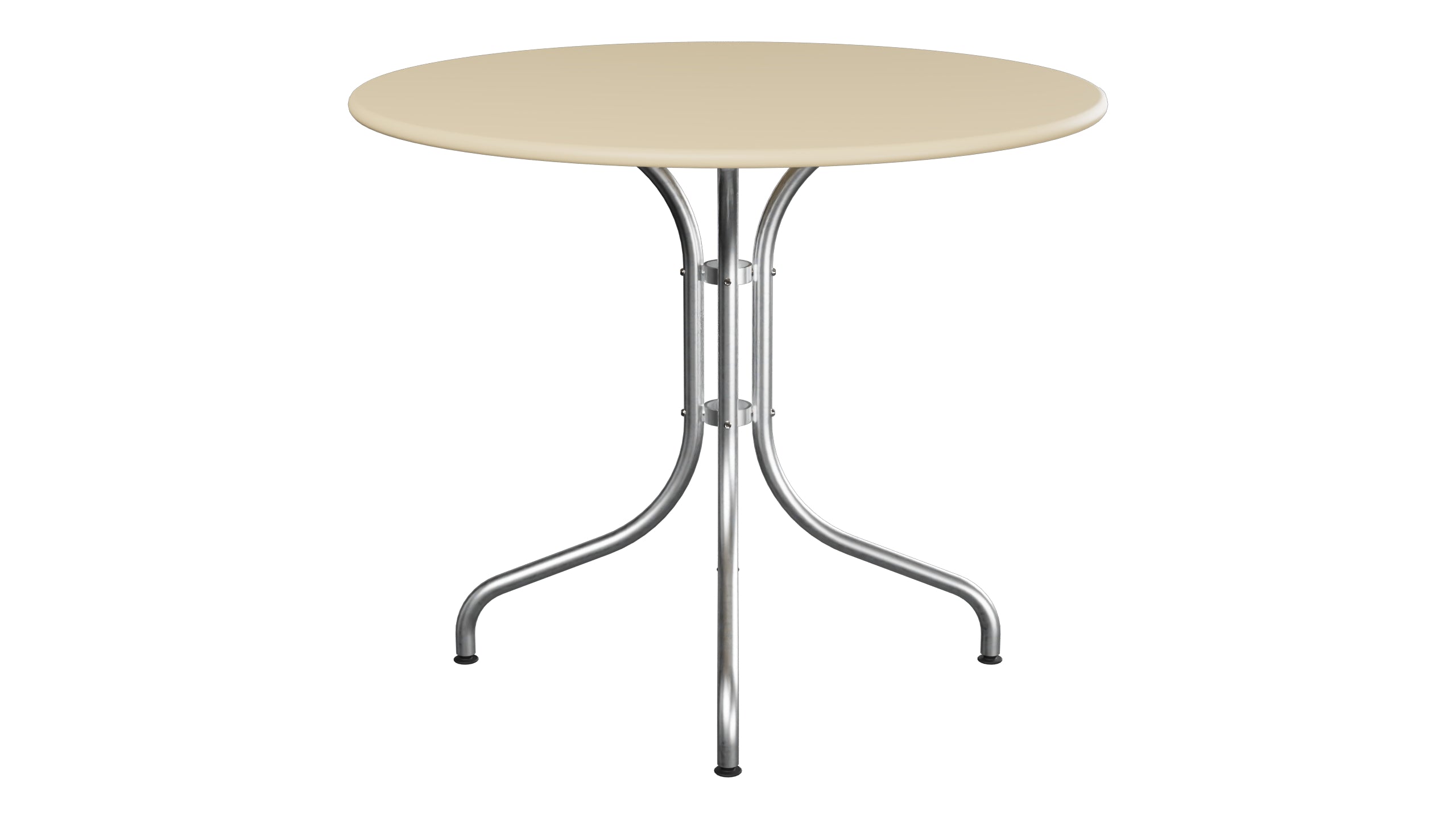 St. Moritz Metall-Gartentisch ø90 in Pastellbraun präsentiert im Onlineshop von KAQTU Design AG. Gartentisch ist von Schaffner
