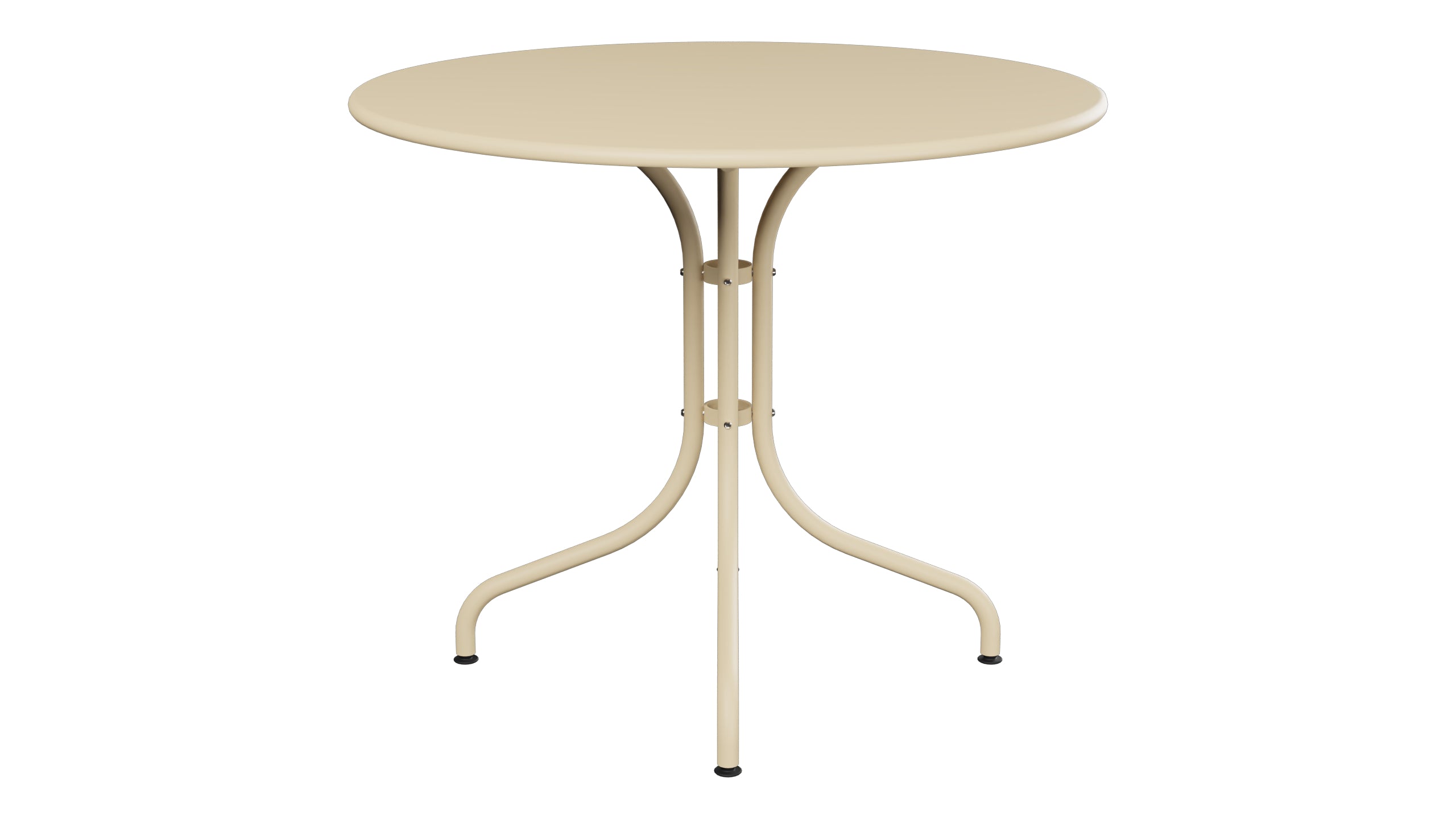 St. Moritz Metall-Gartentisch ø90 in Pastellbraun präsentiert im Onlineshop von KAQTU Design AG. Gartentisch ist von Schaffner
