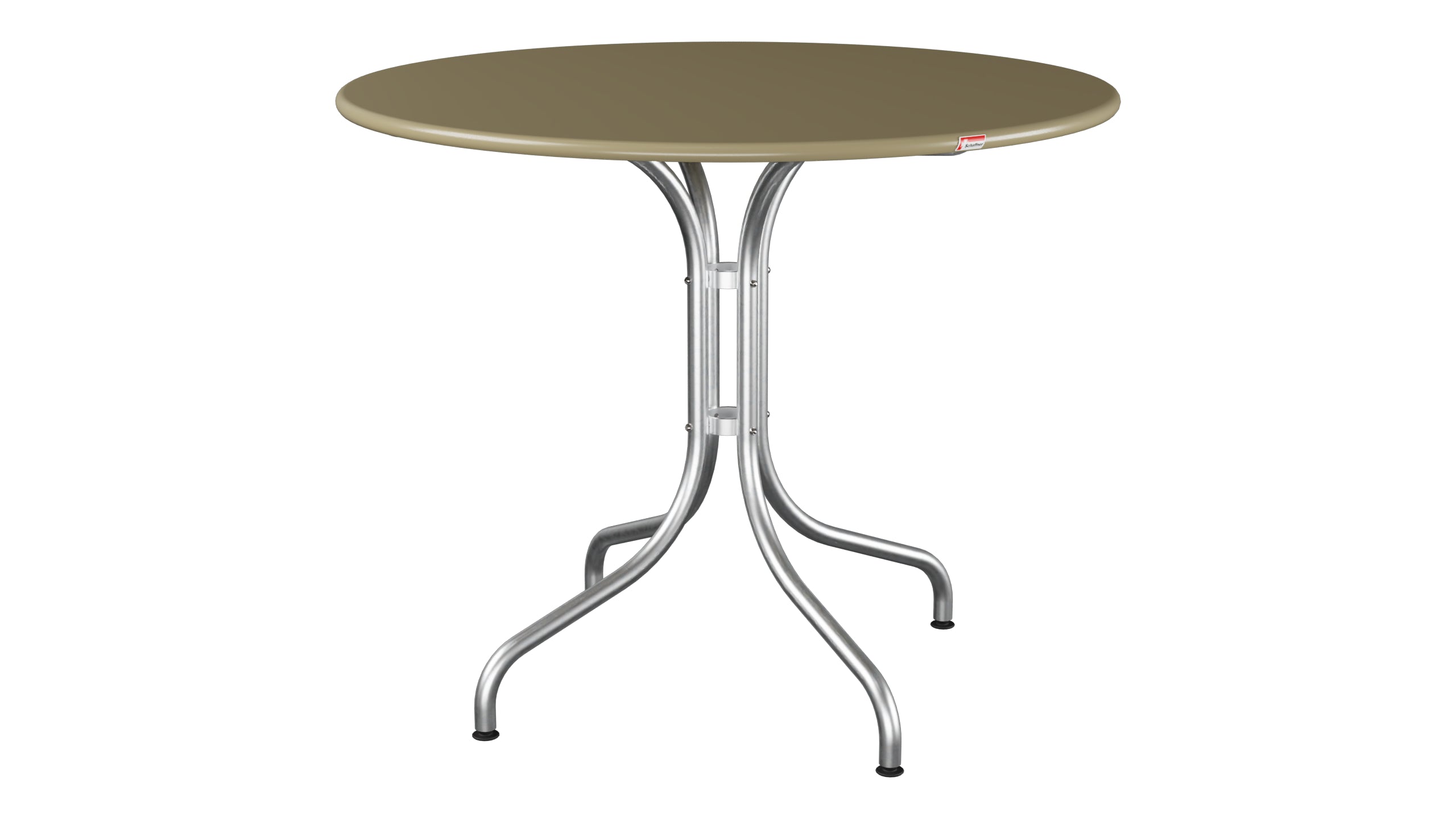St. Moritz Metall-Gartentisch ø90 in Champagner präsentiert im Onlineshop von KAQTU Design AG. Gartentisch ist von Schaffner