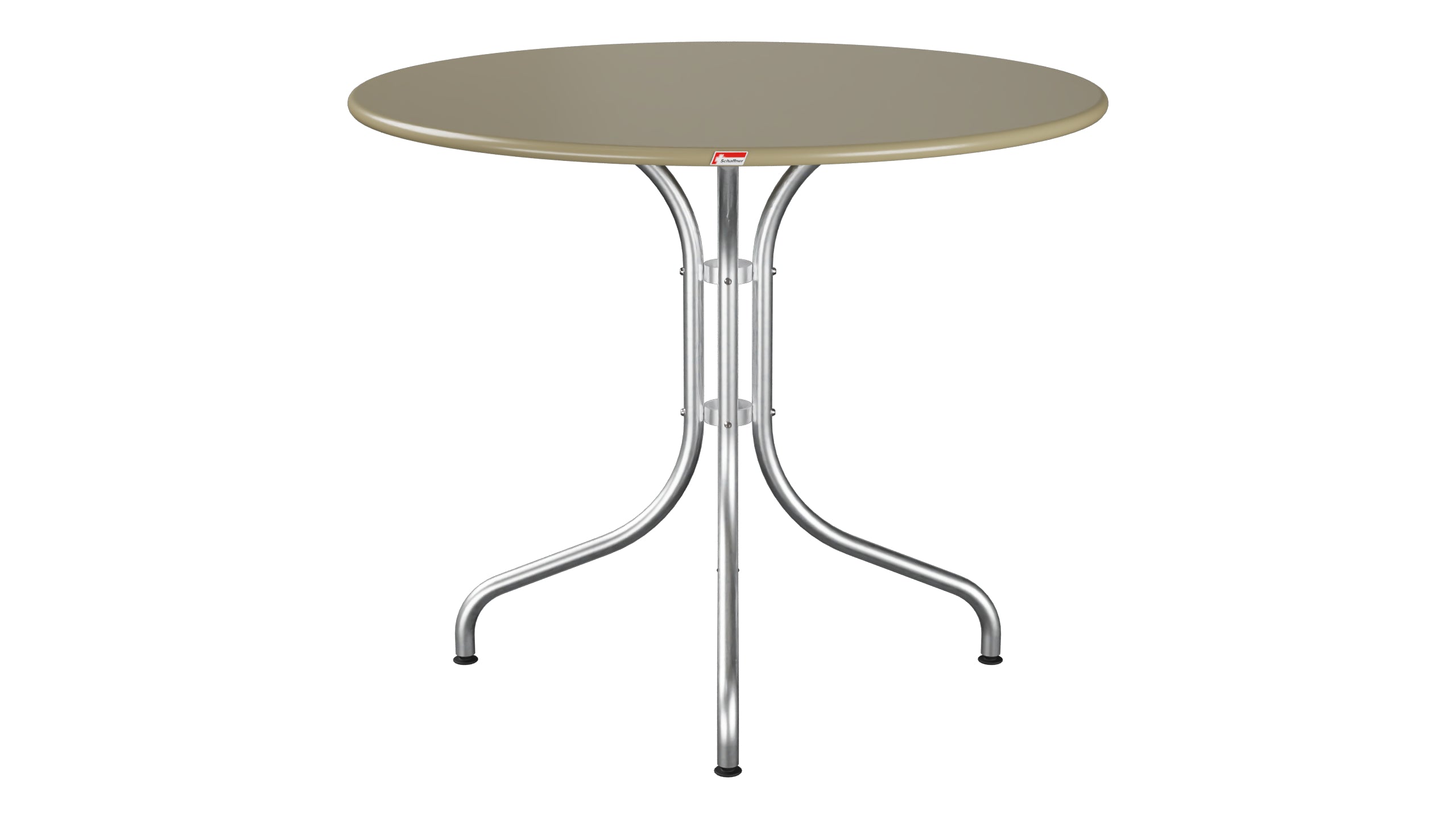 St. Moritz Metall-Gartentisch ø90 in Champagner präsentiert im Onlineshop von KAQTU Design AG. Gartentisch ist von Schaffner