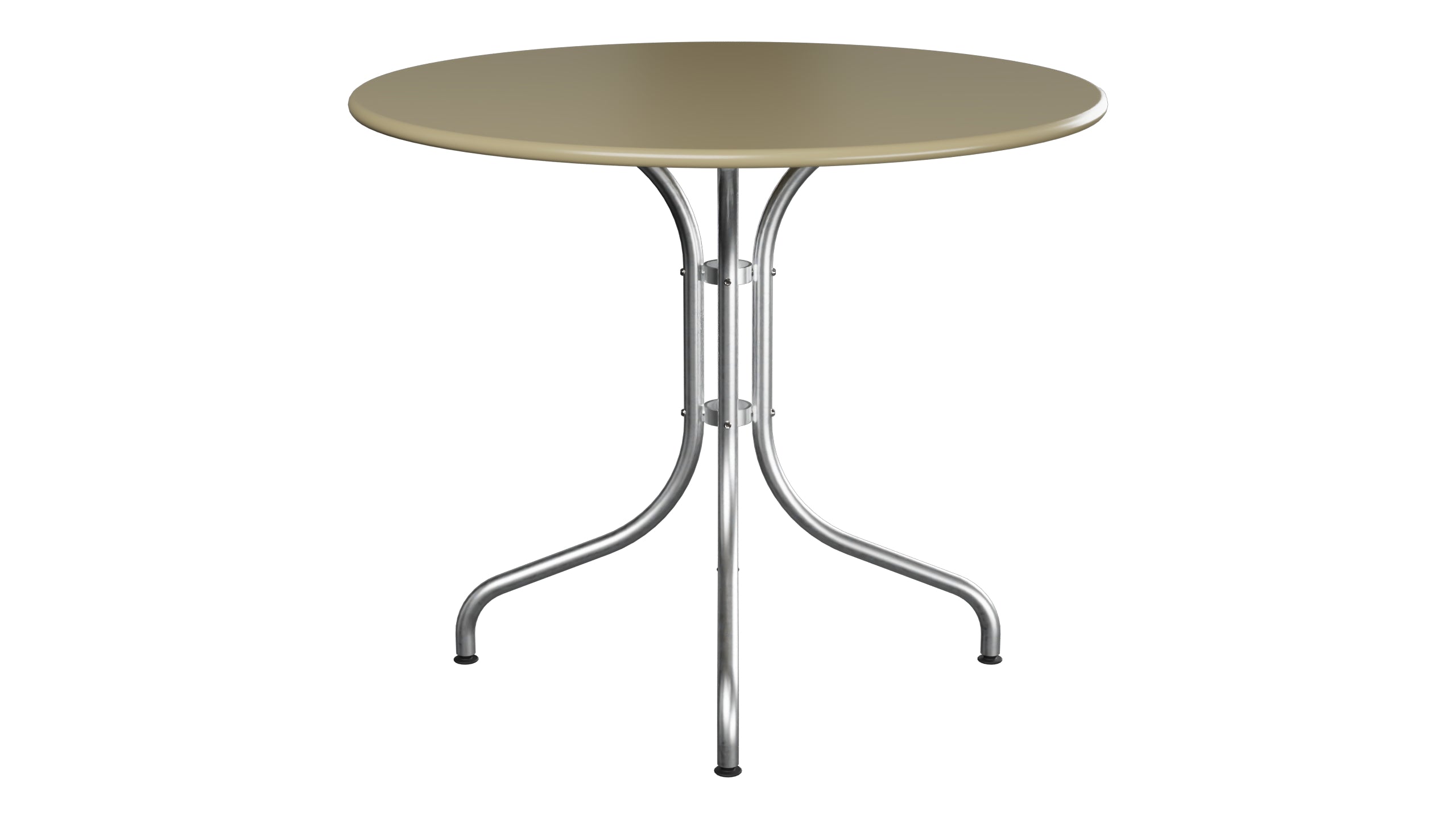 St. Moritz Metall-Gartentisch ø90 in Champagner präsentiert im Onlineshop von KAQTU Design AG. Gartentisch ist von Schaffner