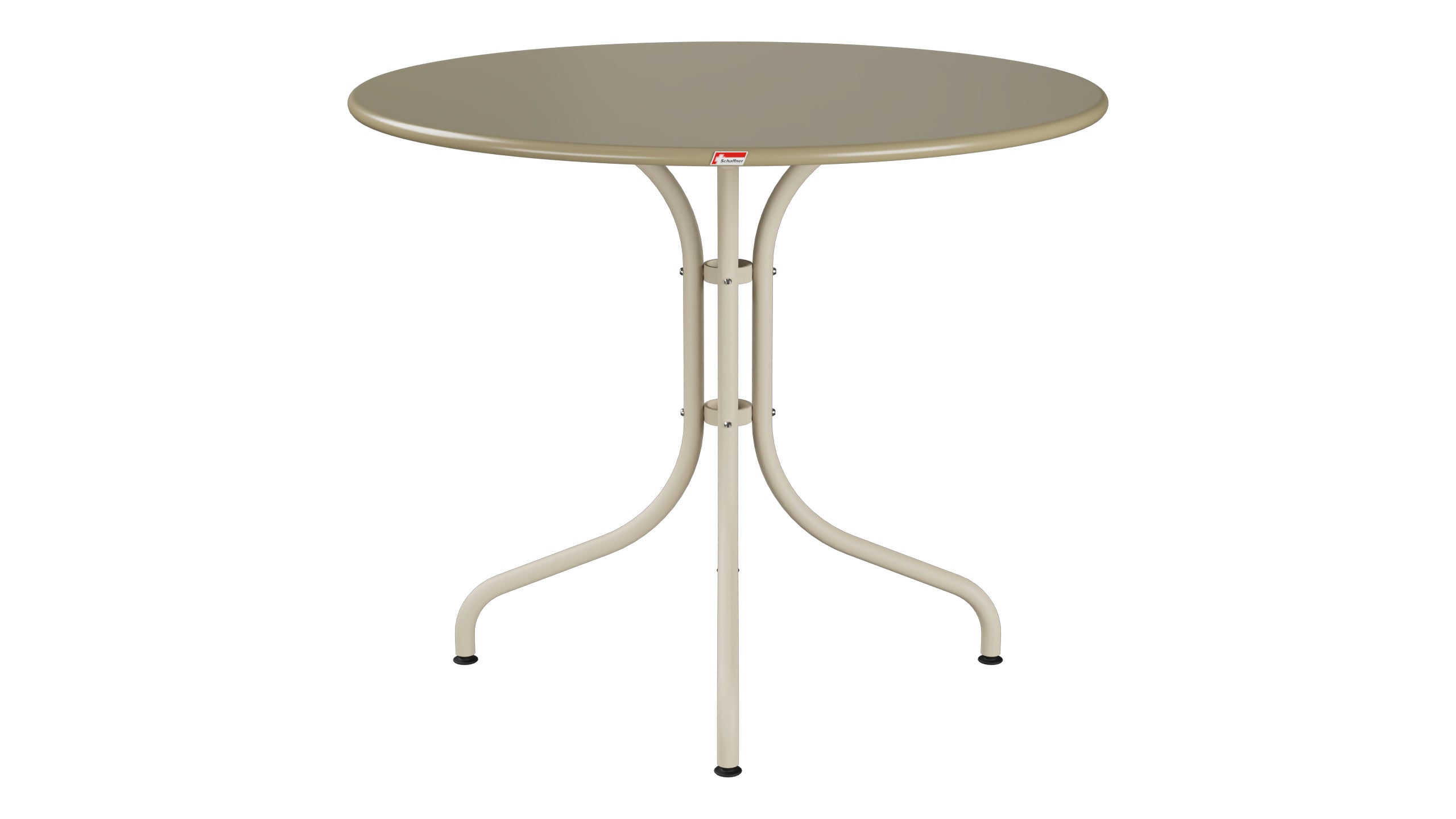 St. Moritz Metall-Gartentisch ø90 in Champagner präsentiert im Onlineshop von KAQTU Design AG. Gartentisch ist von Schaffner