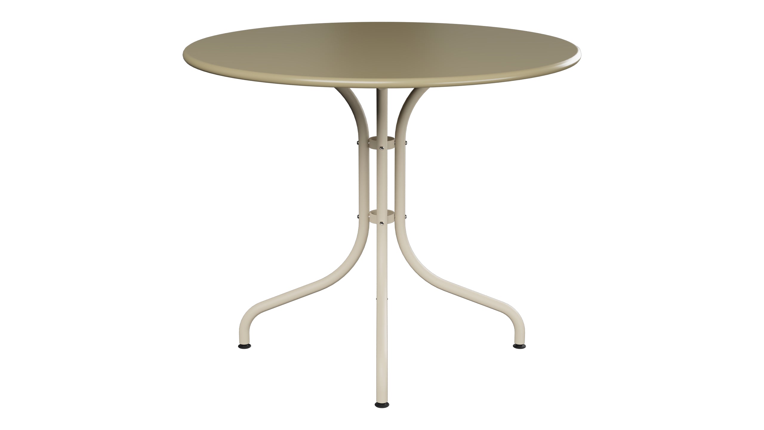 St. Moritz Metall-Gartentisch ø90 in Champagner präsentiert im Onlineshop von KAQTU Design AG. Gartentisch ist von Schaffner