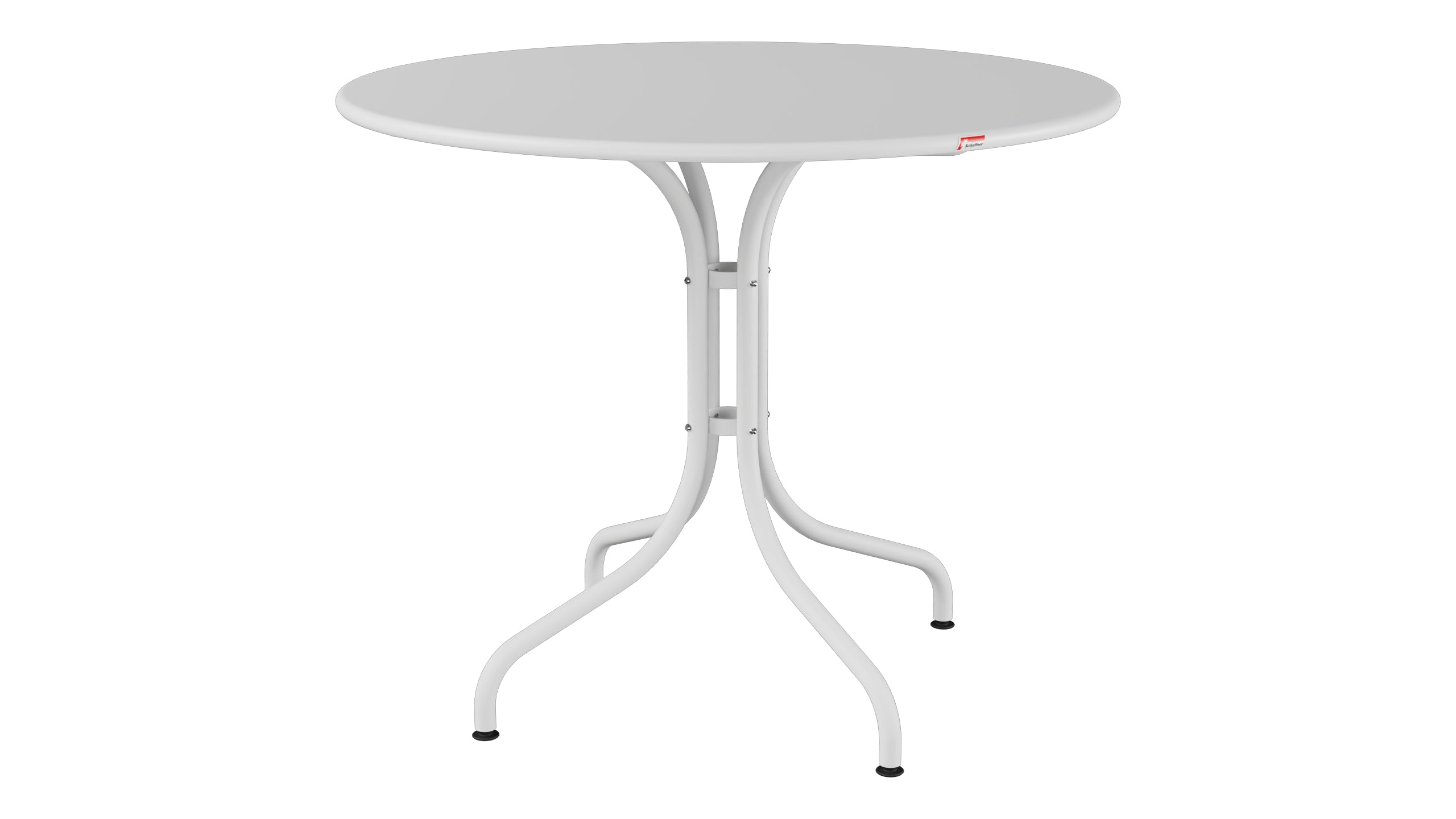 St. Moritz Metall-Gartentisch ø90 in Weiss präsentiert im Onlineshop von KAQTU Design AG. Gartentisch ist von Schaffner