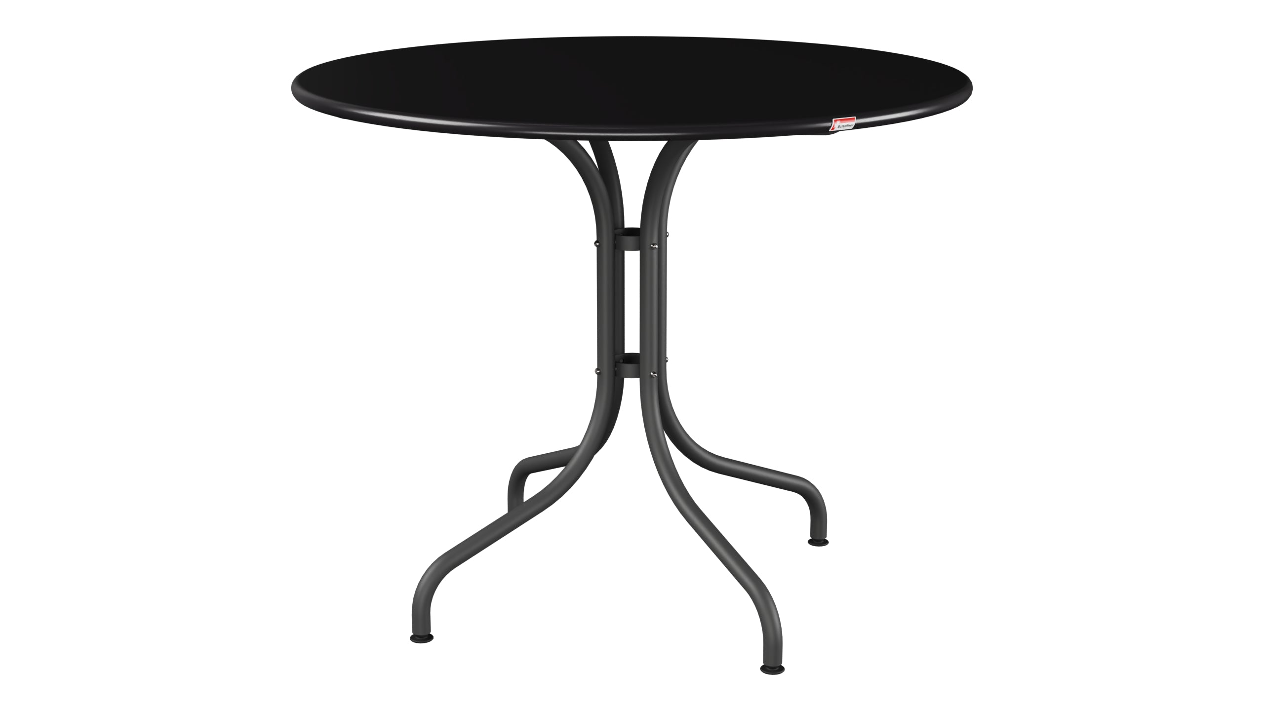 St. Moritz Metall-Gartentisch ø90 in Schwarz präsentiert im Onlineshop von KAQTU Design AG. Gartentisch ist von Schaffner