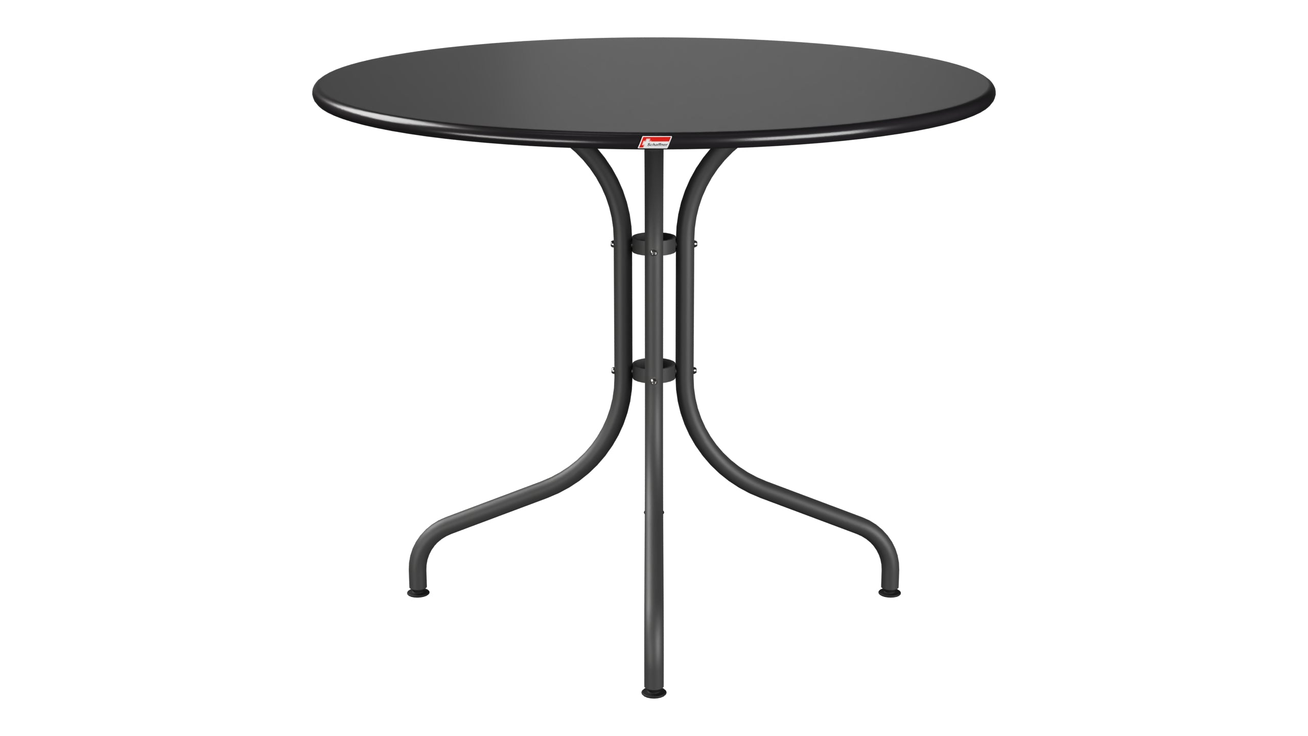 St. Moritz Metall-Gartentisch ø90 in Schwarz präsentiert im Onlineshop von KAQTU Design AG. Gartentisch ist von Schaffner